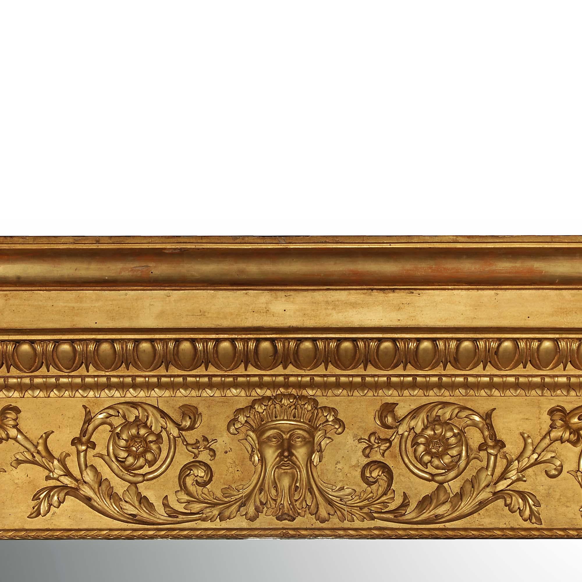 Italian 19th Century Neo-Classical St. Giltwood Mirror For Sale 2