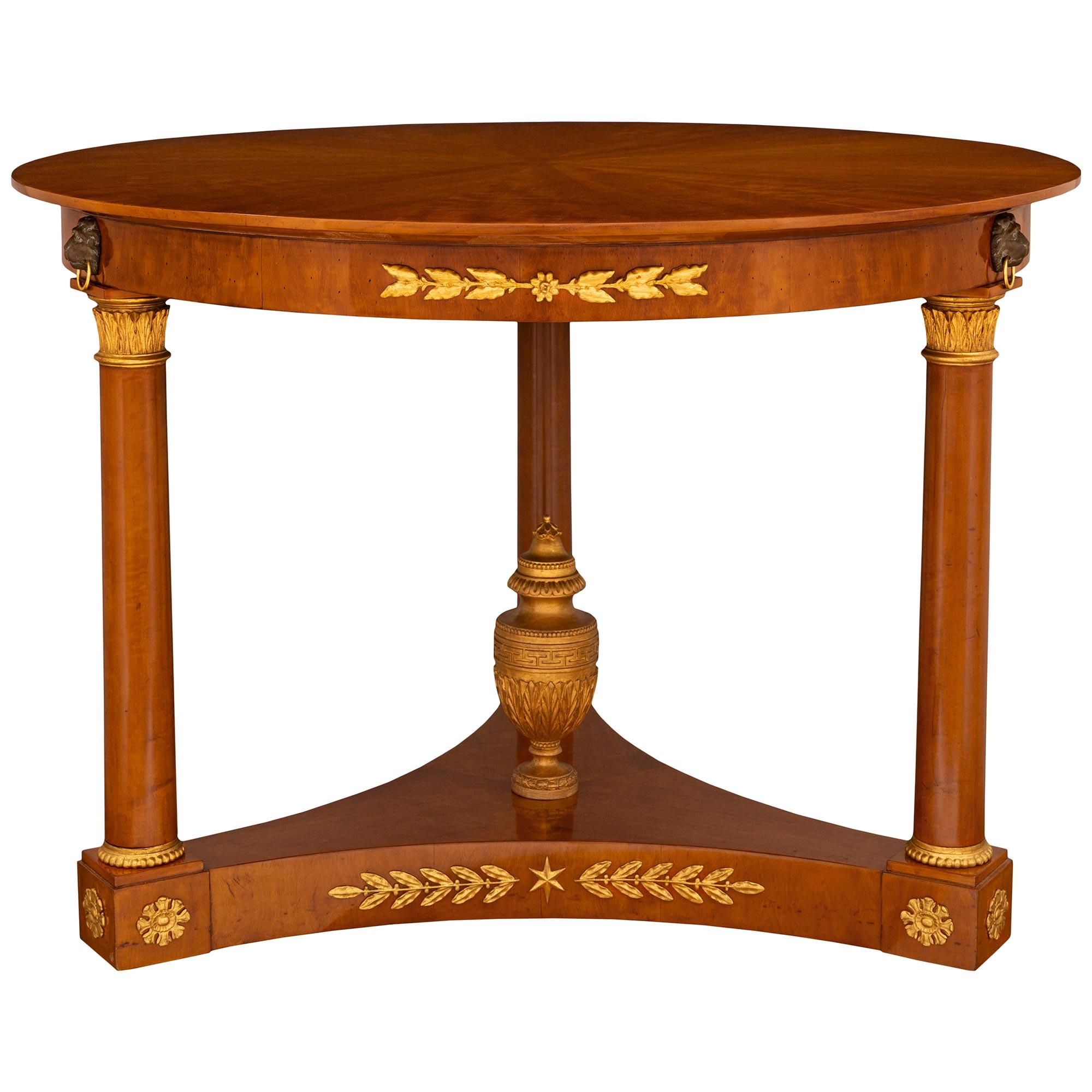 Neoclassical Italian 19th century Neo-Classical st. Mahogany and Ormolu center table For Sale