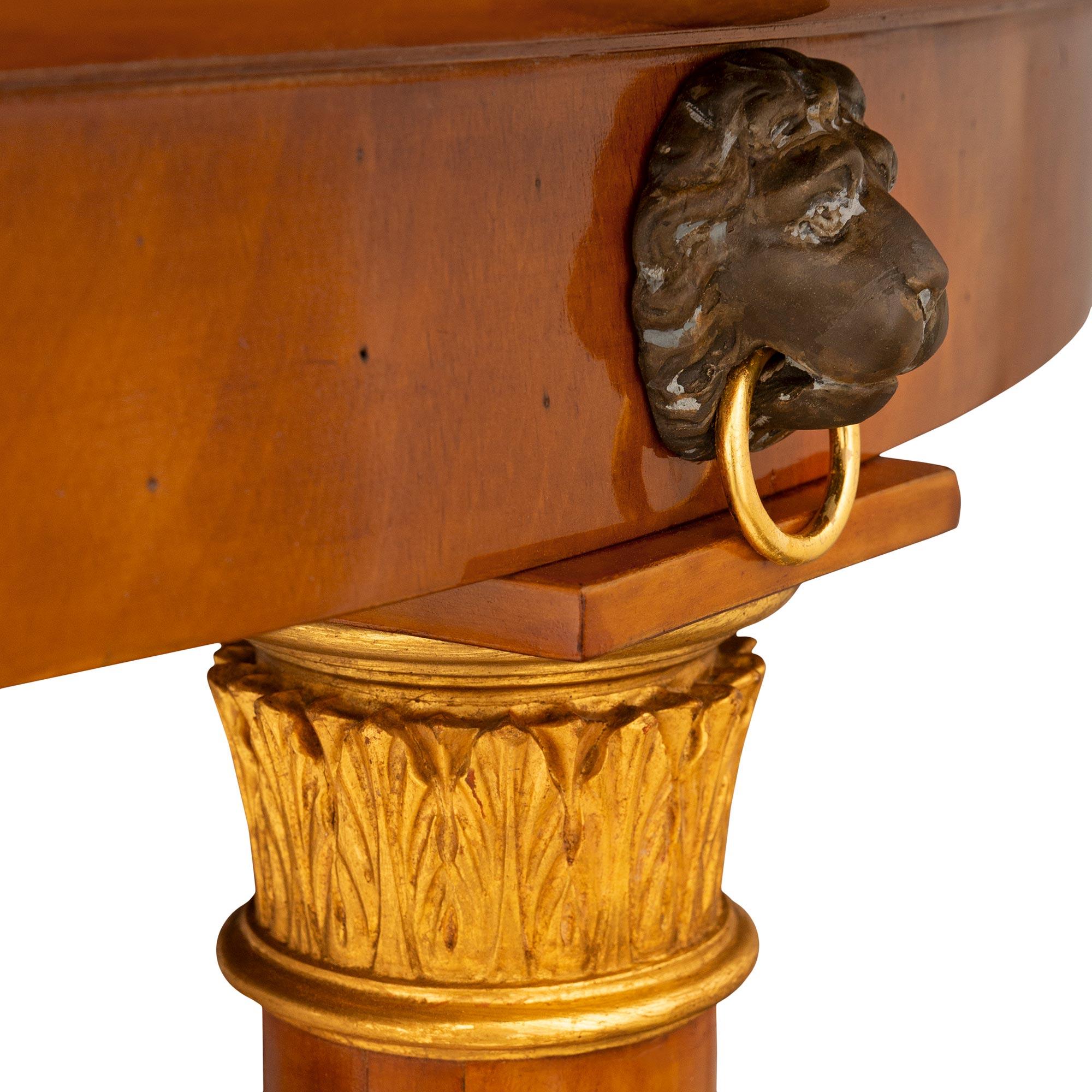19th Century Italian 19th century Neo-Classical st. Mahogany and Ormolu center table For Sale