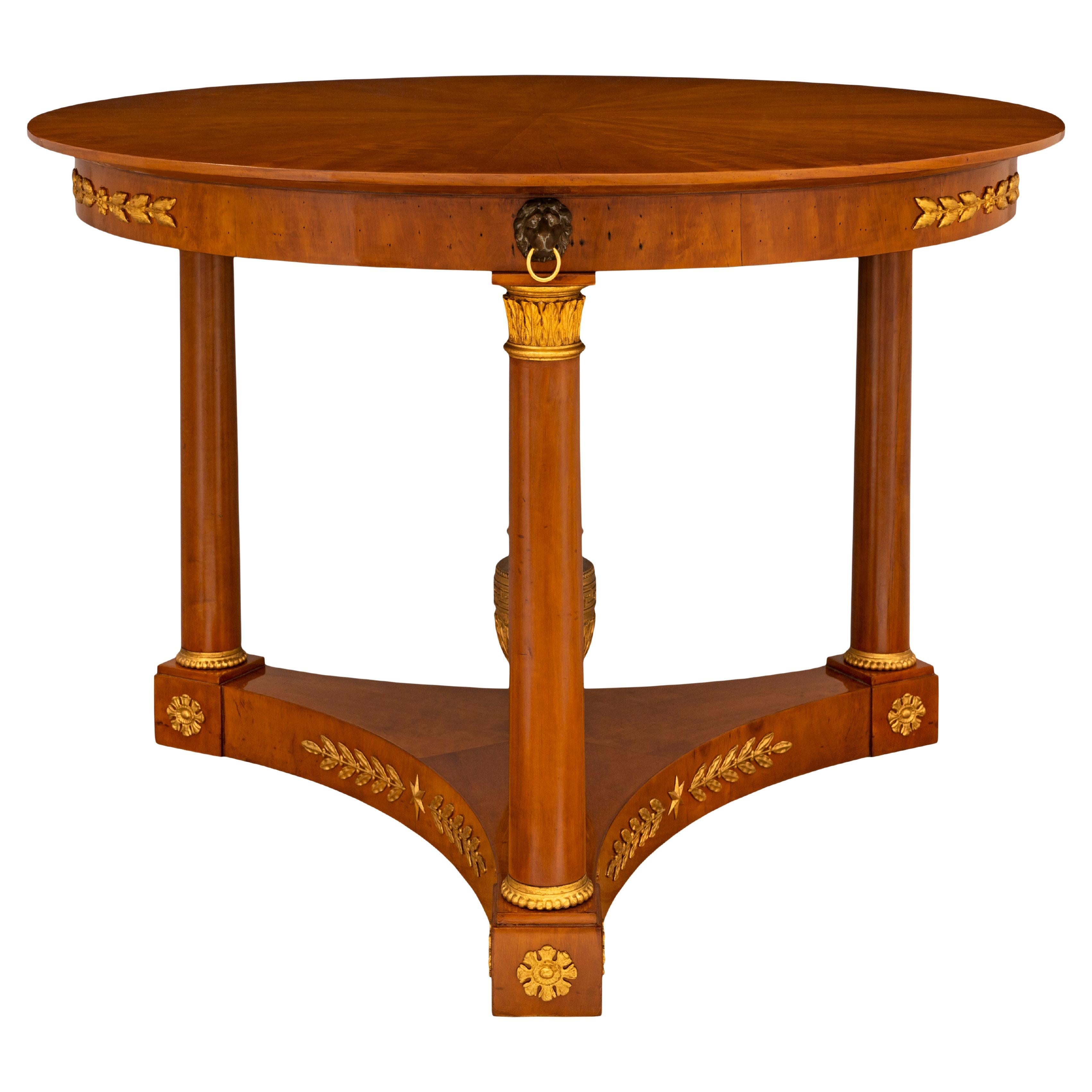 Italian 19th century Neo-Classical st. Mahogany and Ormolu center table