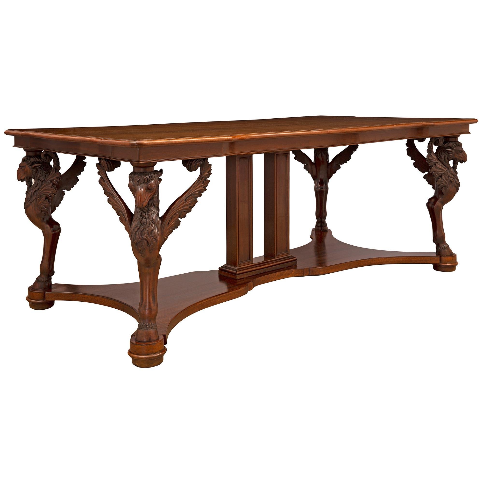 Neoclassical Italian 19th Century Neo-Classical St. Mahogany Center Table For Sale
