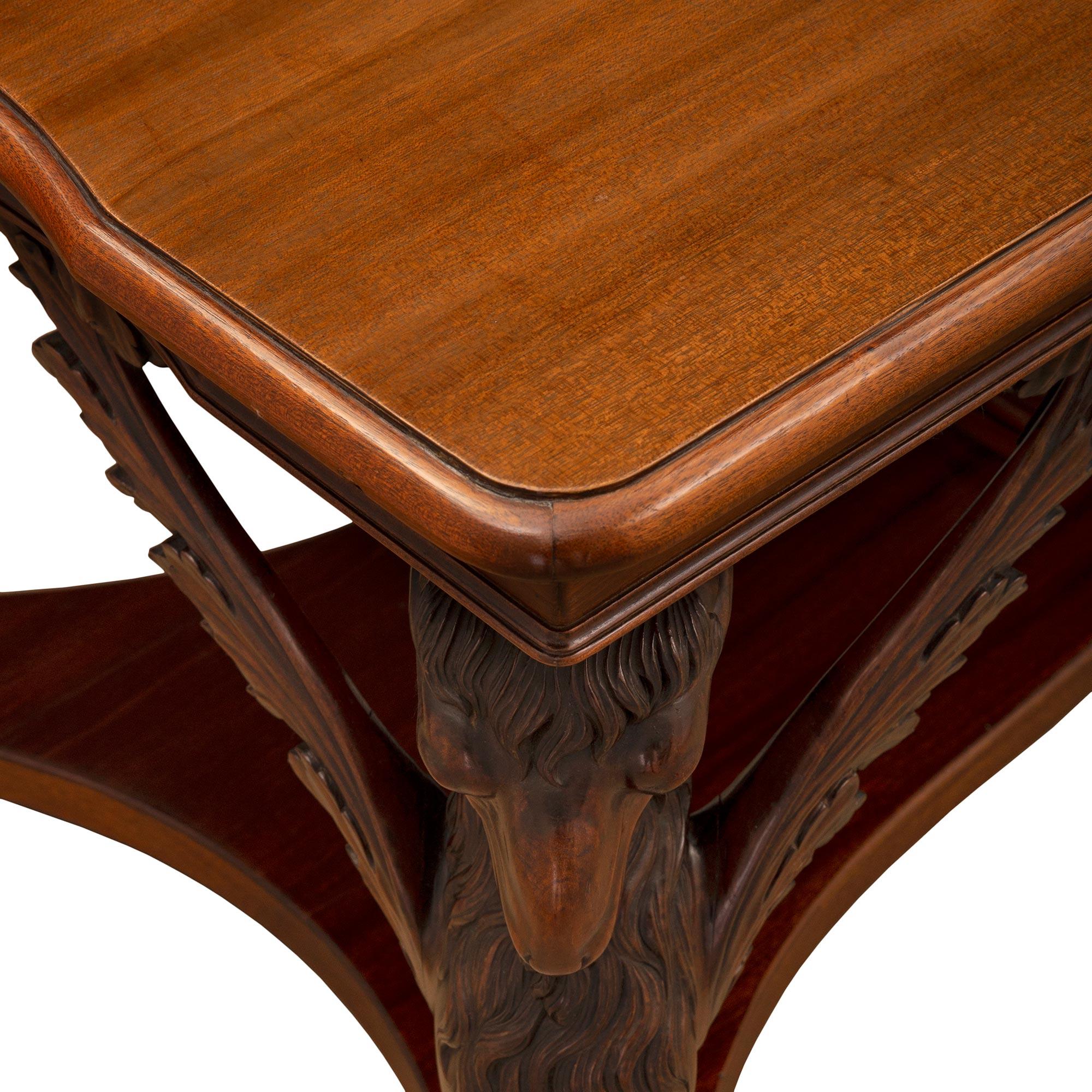 Italian 19th Century Neo-Classical St. Mahogany Center Table For Sale 1