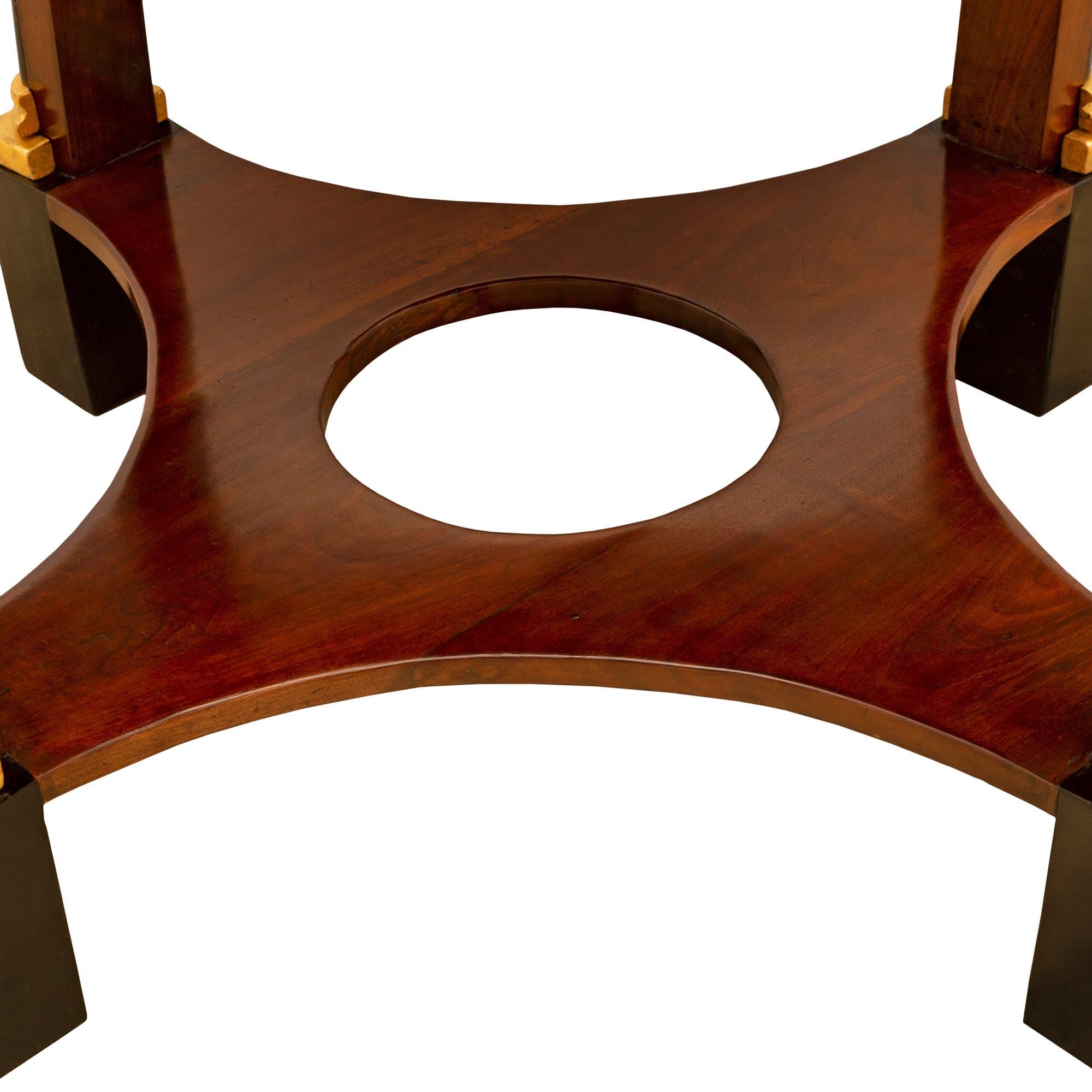 Italian 19th Century Neo-Classical St. Mahogany & Fruitwood Center Table For Sale 1
