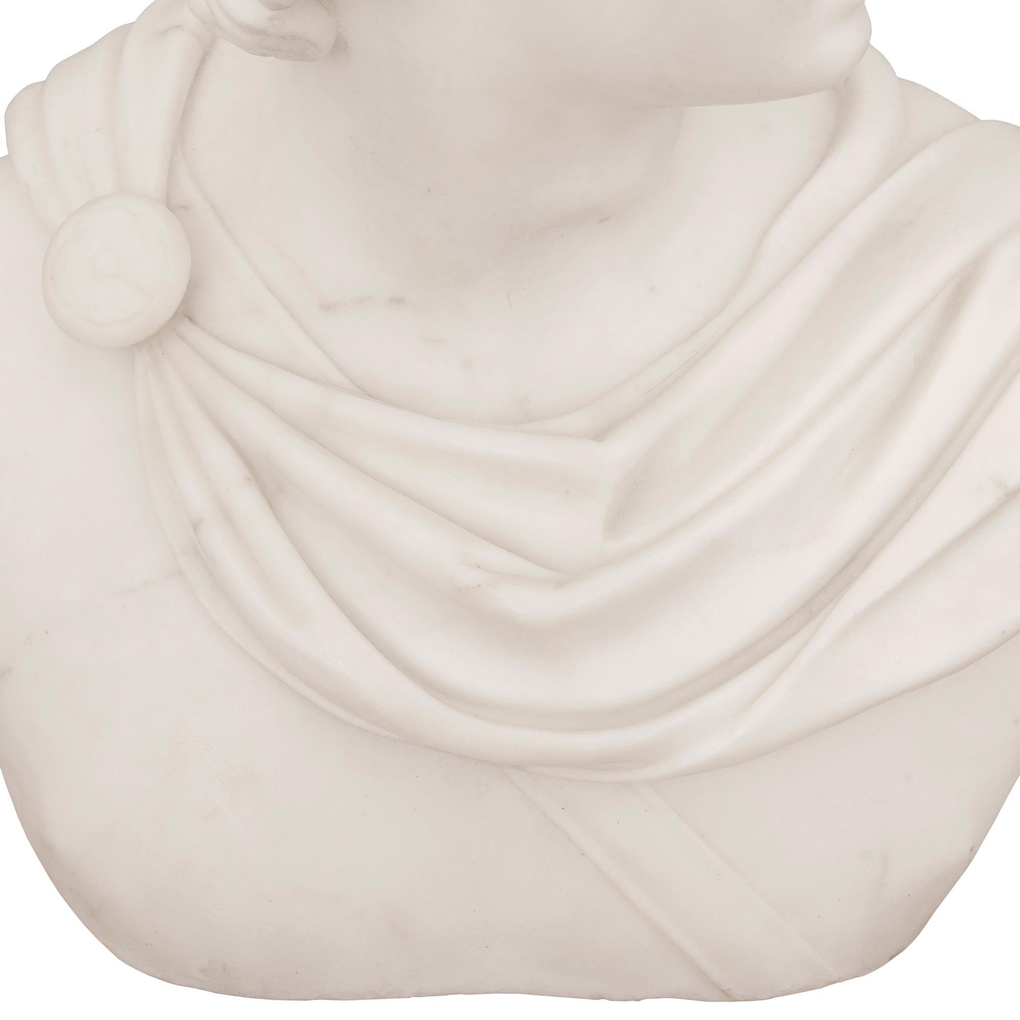 Italian 19th Century Neo-Classical St. Marble Bust of Apollo Belvedere For Sale 2