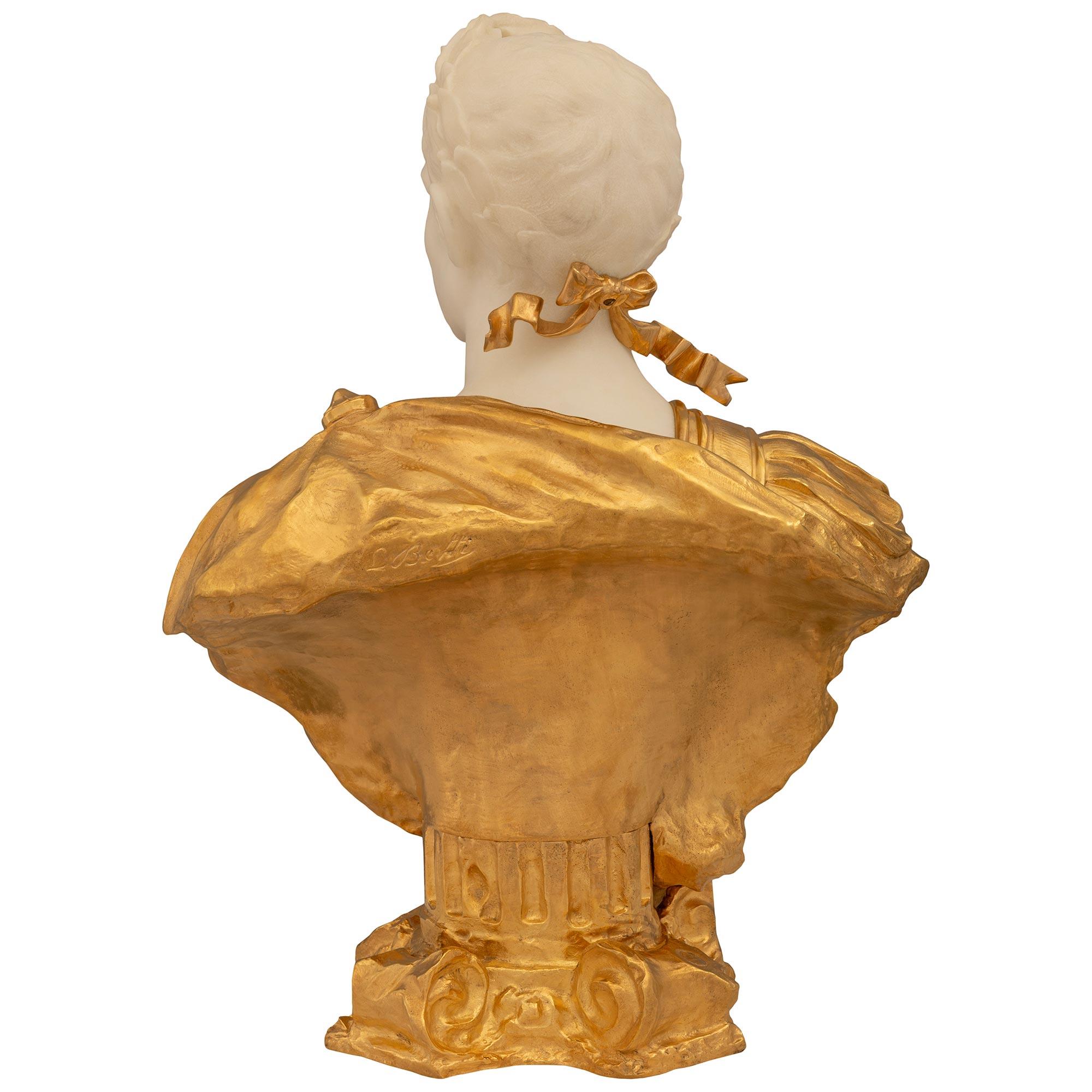 Italian 19th Century Neo-Classical St. Marble & Ormolu Bust For Sale 6