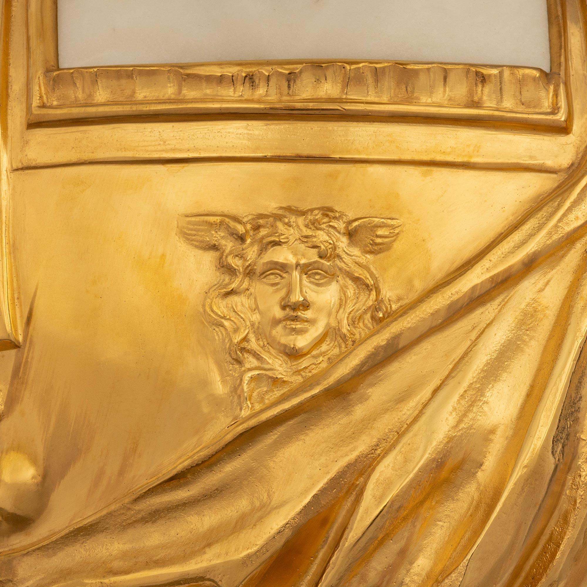 Italian 19th Century Neo-Classical St. Marble & Ormolu Bust For Sale 1