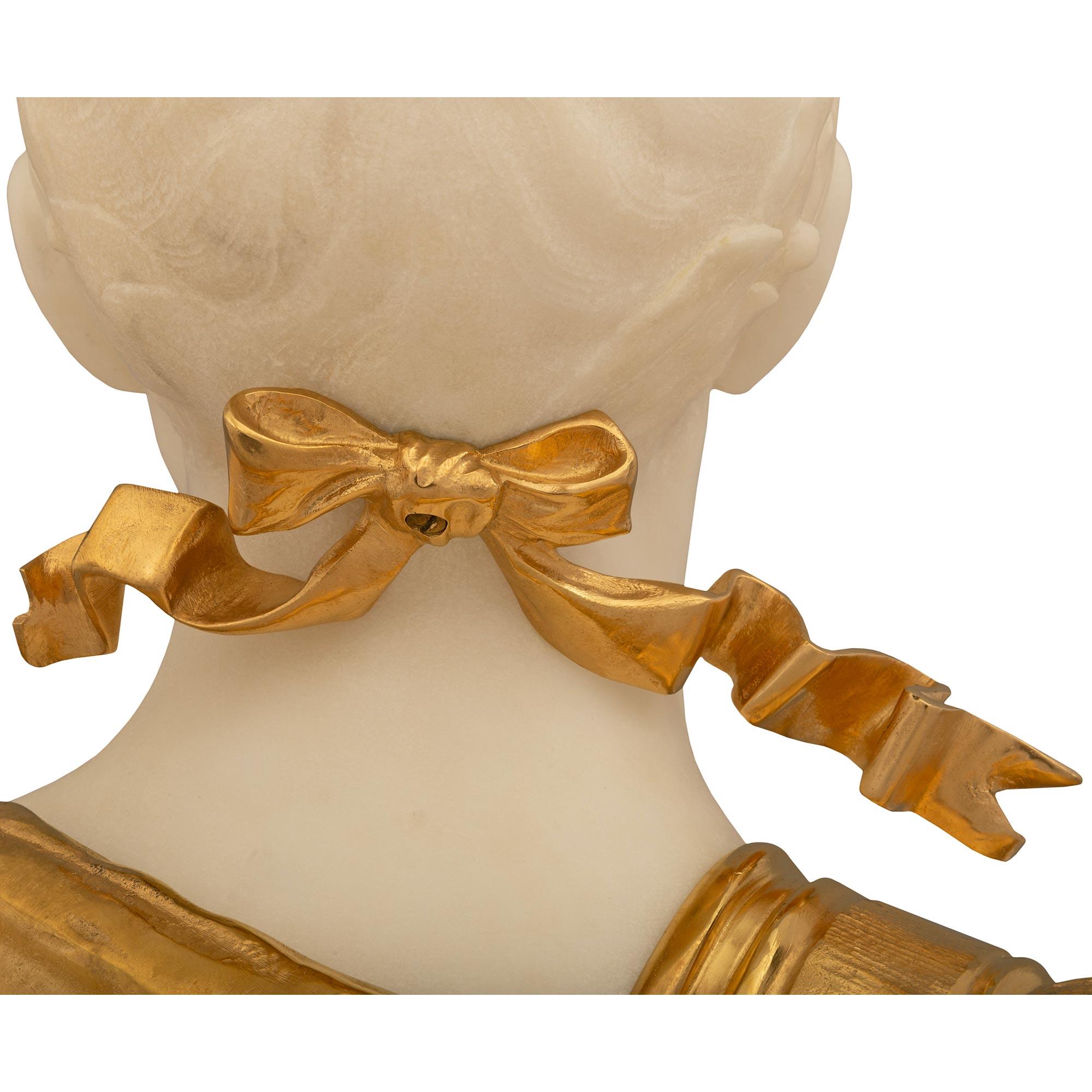 Italian 19th Century Neo-Classical St. Marble & Ormolu Bust For Sale 2