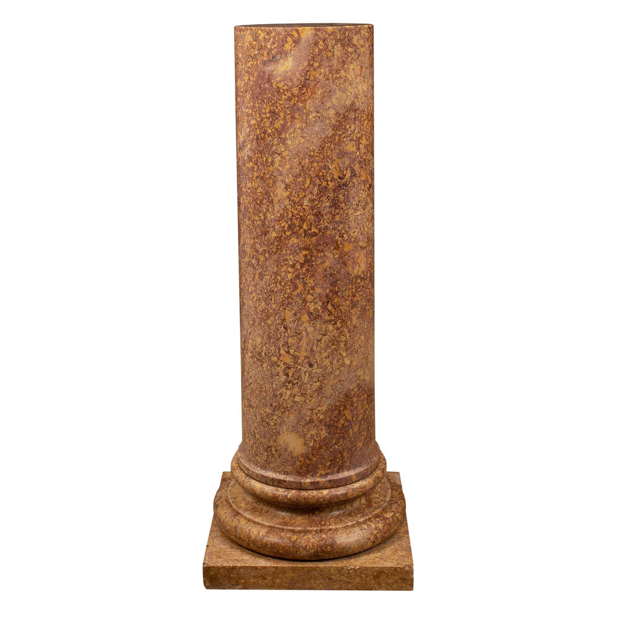 Neoclassical Italian 19th Century Neo-Classical St. Marble Pedestal Columns For Sale