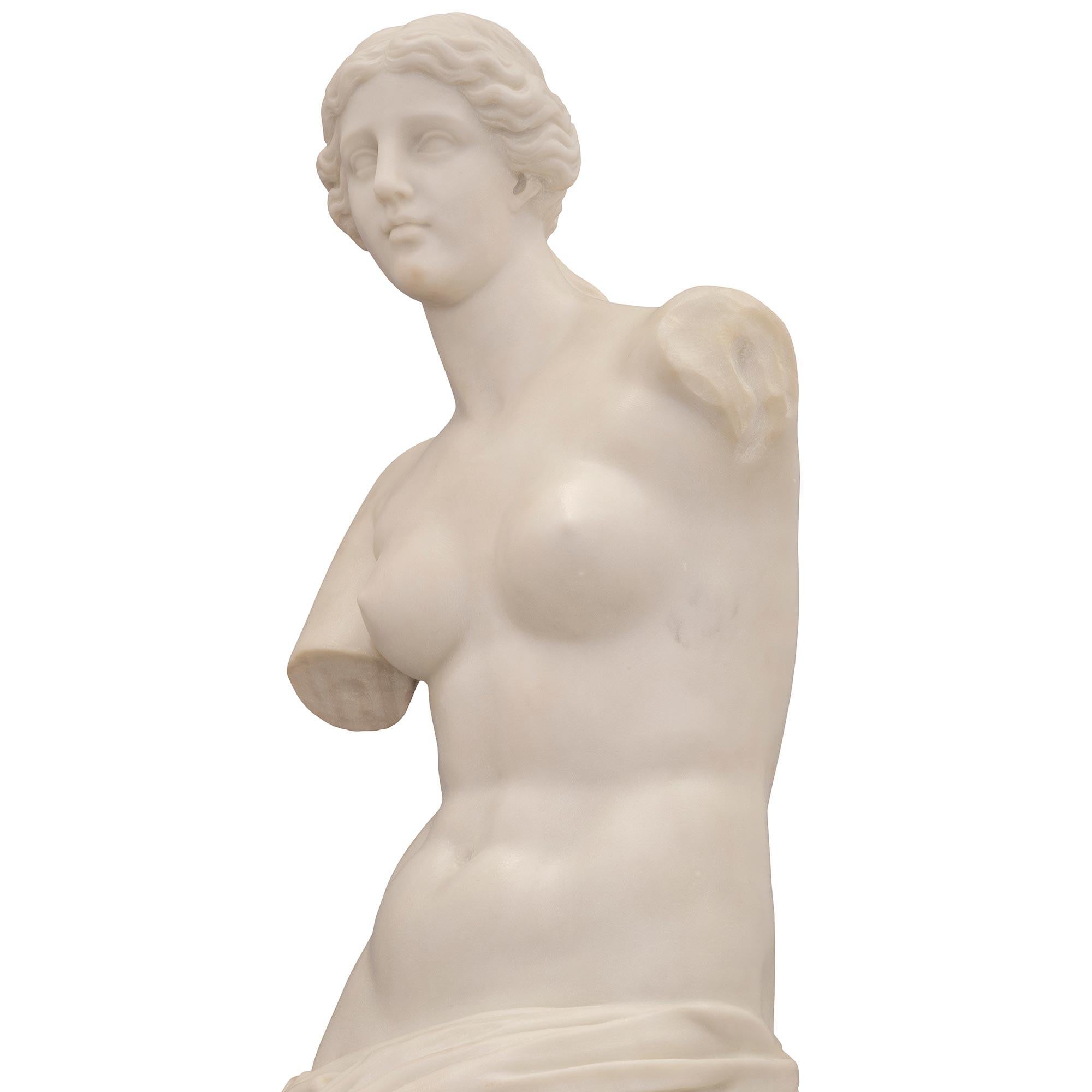 Neoclassical Italian 19th Century Neo-Classical St. Marble Statue of Venus De Milo For Sale