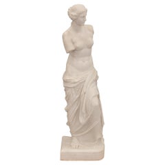 Antique Italian 19th Century Neo-Classical St. Marble Statue of Venus De Milo
