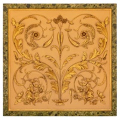 Italienisches Wandpaneel aus patiniertem Holz und Giltwood im neoklassischen Stil des 19.
