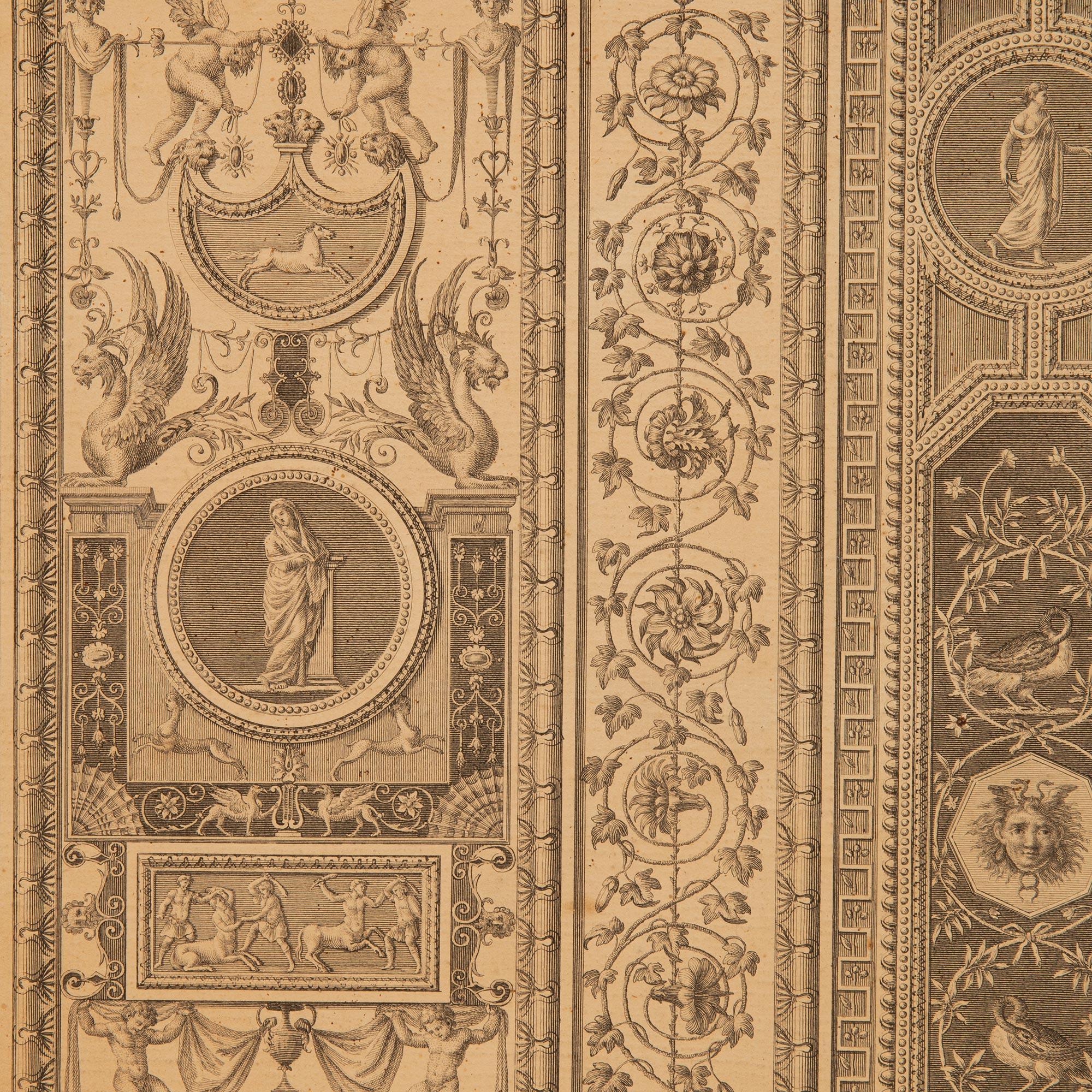 Impressions italiennes néoclassiques du XIXe siècle de style néo-classique dans leurs cadres originaux en noyer en vente 9