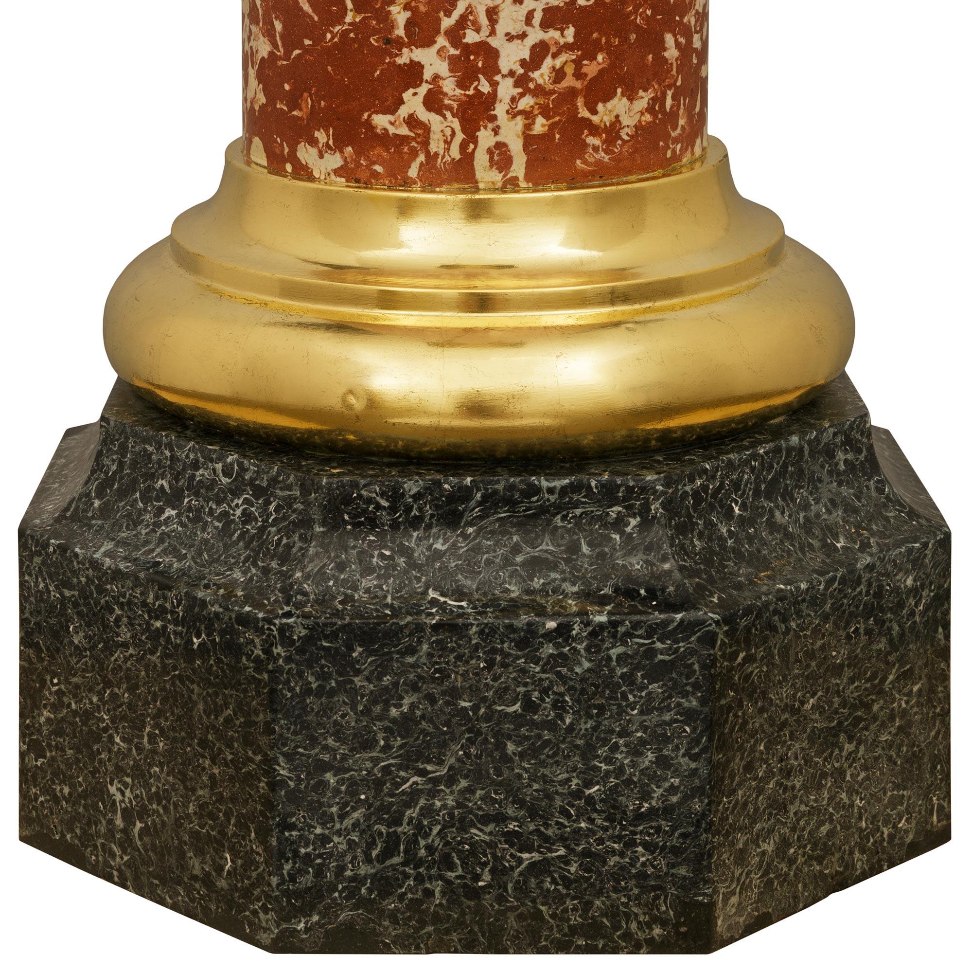 Italian 19th century Neo-Classical st. Scagliola and Ormolu pedestal For Sale 1