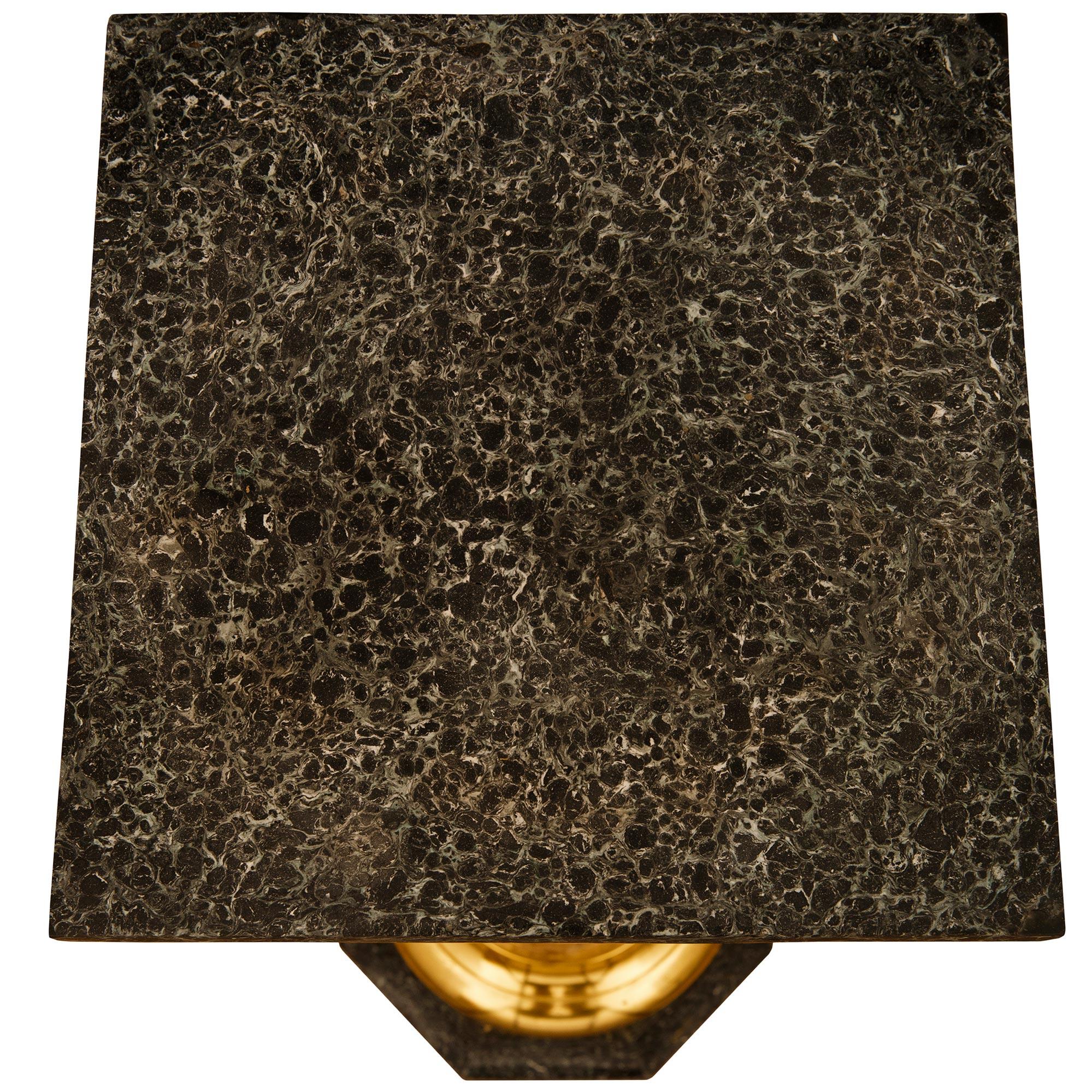 Italian 19th century Neo-Classical st. Scagliola and Ormolu pedestal For Sale 2