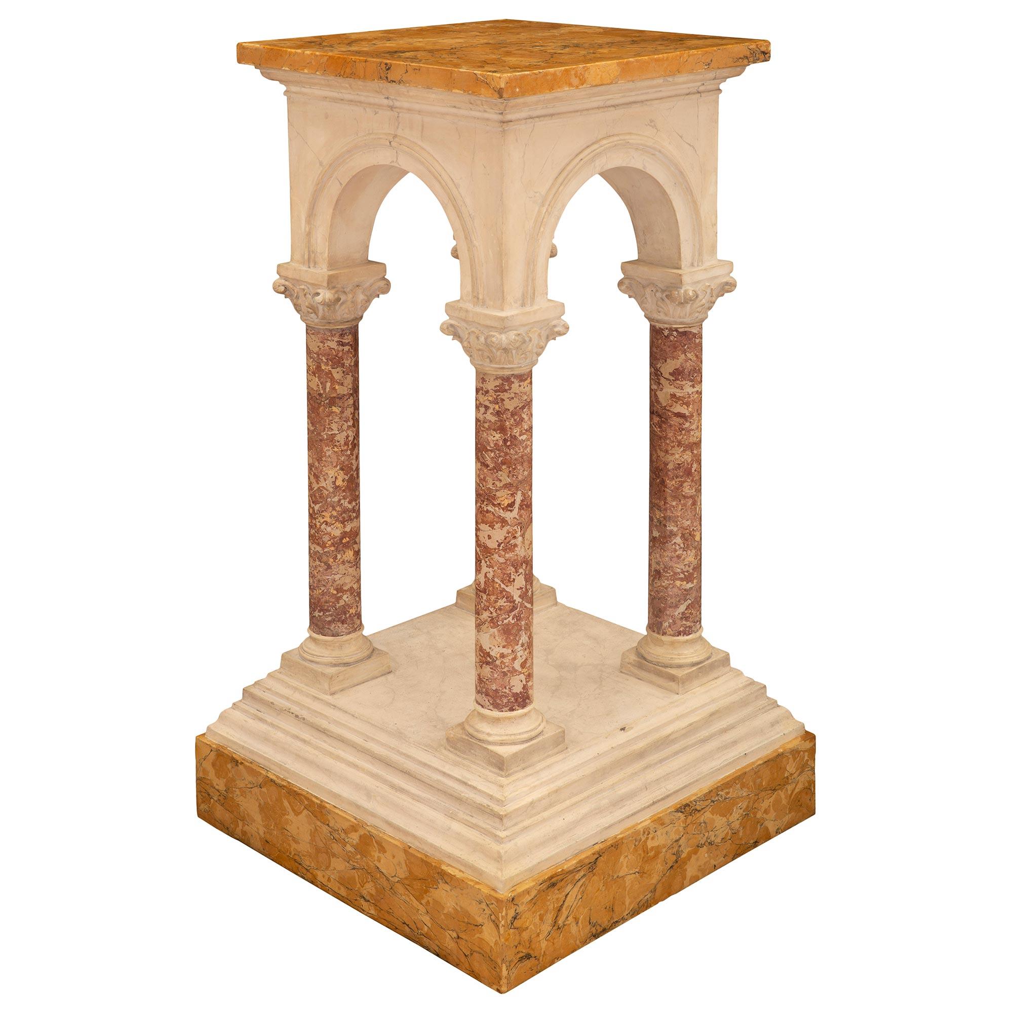 Neoclassical Italian 19th Century Neo-Classical St. Scagliola Pedestal Column For Sale