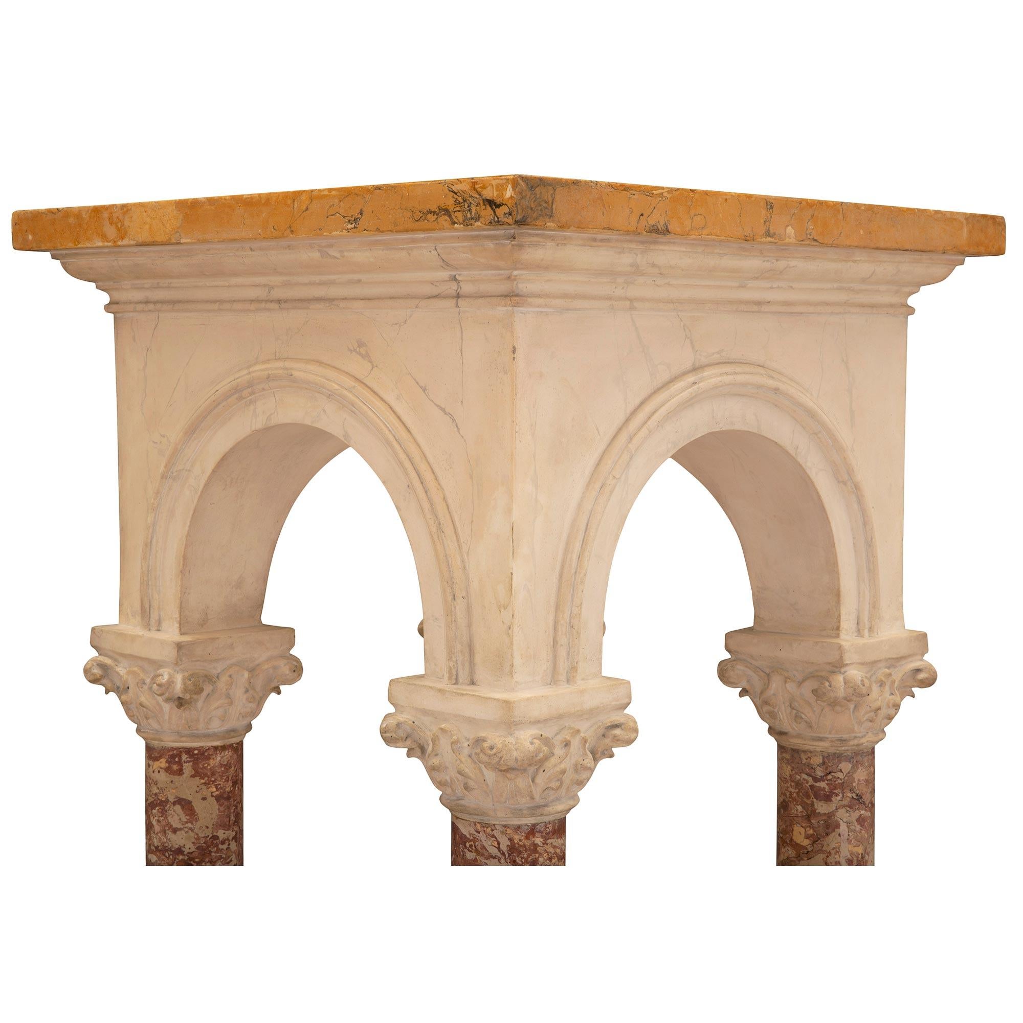 Italian 19th Century Neo-Classical St. Scagliola Pedestal Column In Good Condition For Sale In West Palm Beach, FL