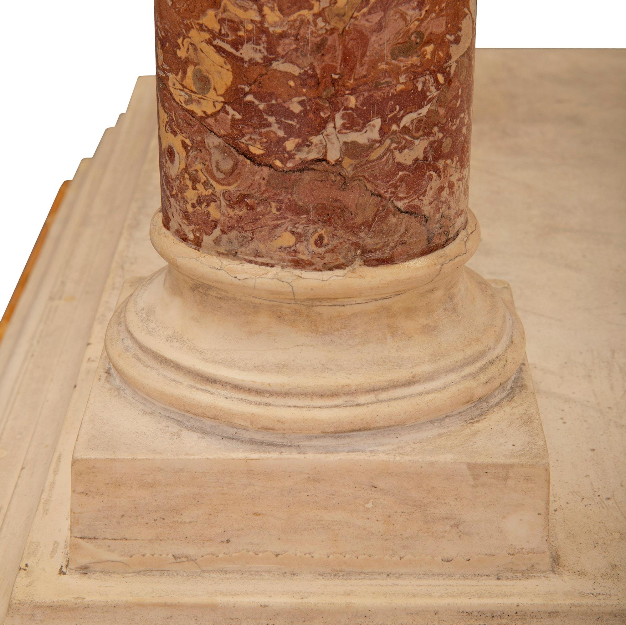 Italian 19th Century Neo-Classical St. Scagliola Pedestal Column For Sale 4