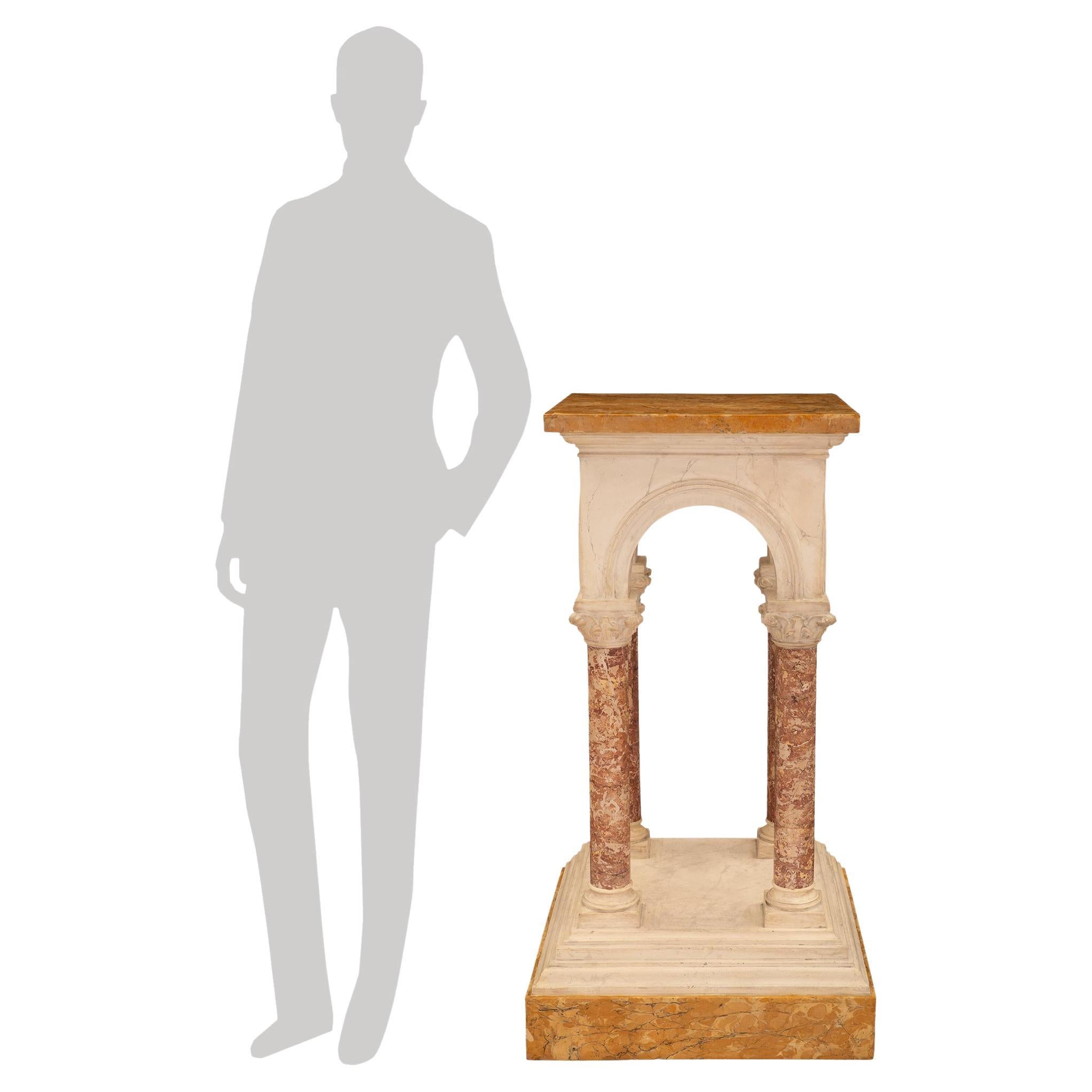 Italian 19th Century Neo-Classical St. Scagliola Pedestal Column For Sale