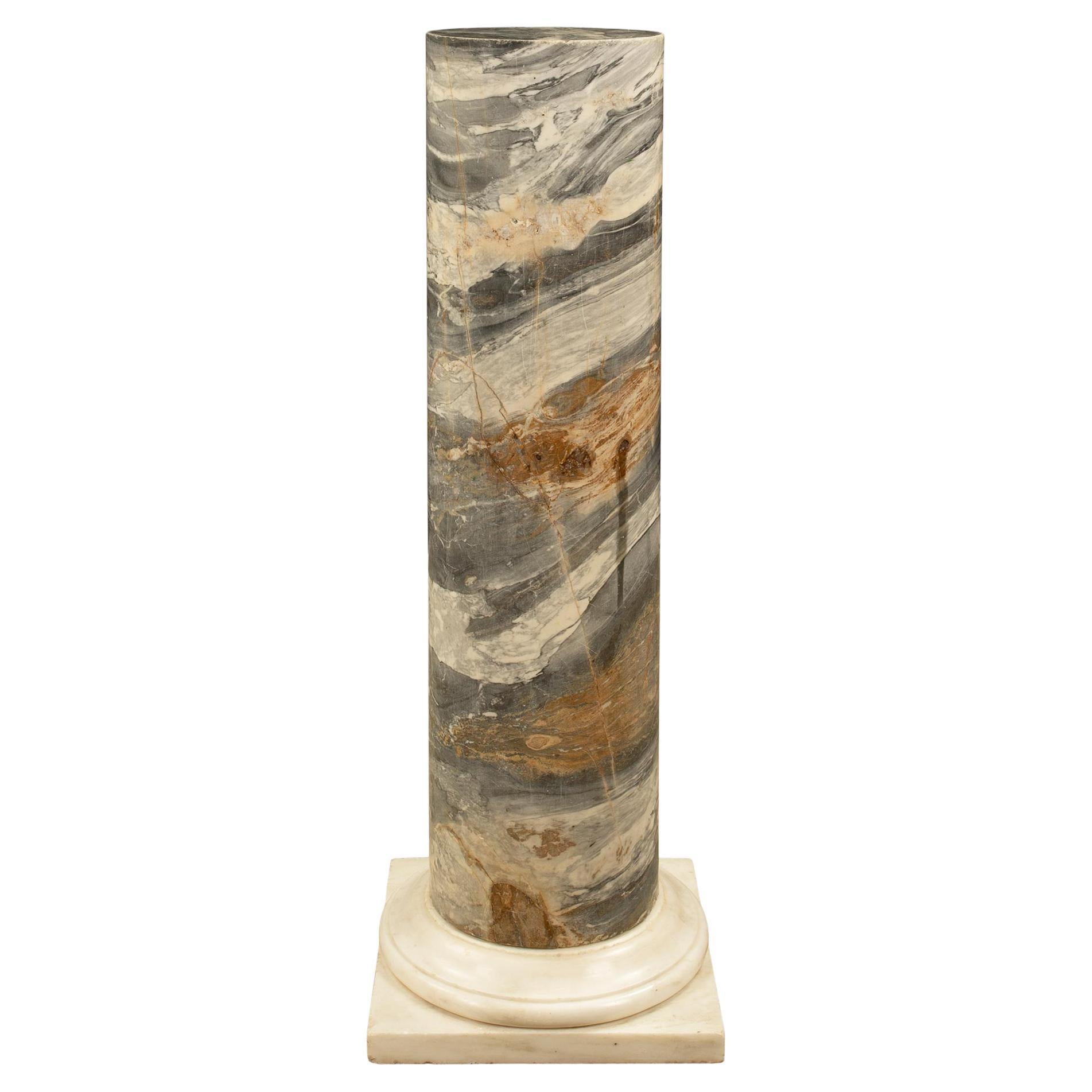 Italian 19th Century Neo-Classical St. Solid Marble Column For Sale