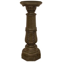 Italian 19th Century Neo-Classical St. Verde Ranocchia Marble Pedestal