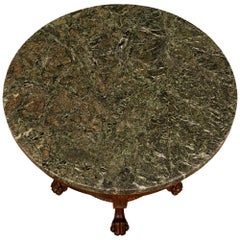 Italian 19th Century Neo-Classical St. Walnut And Marble Center Table