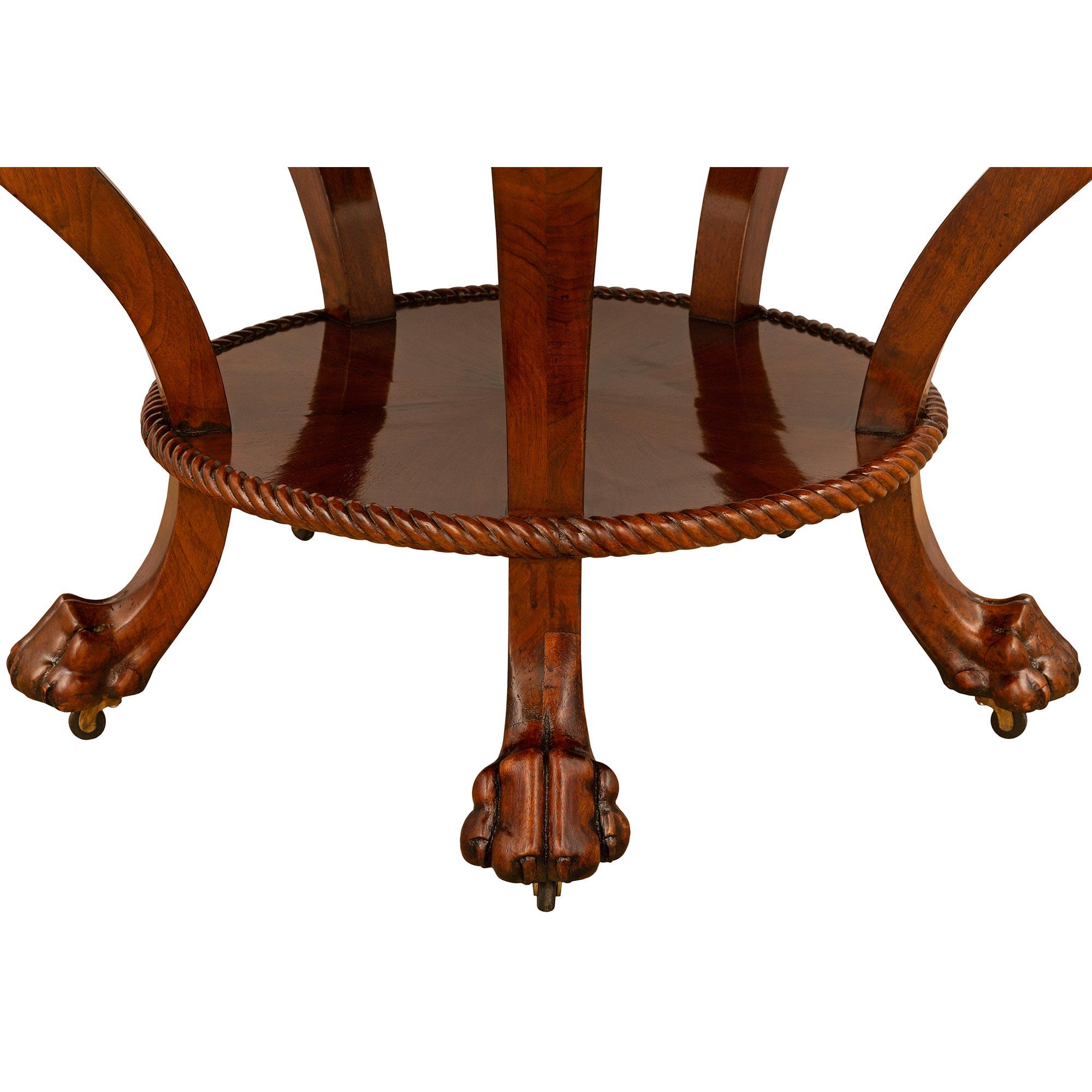 Italian 19th Century Neo-Classical St. Walnut And Marble Center Table For Sale 2