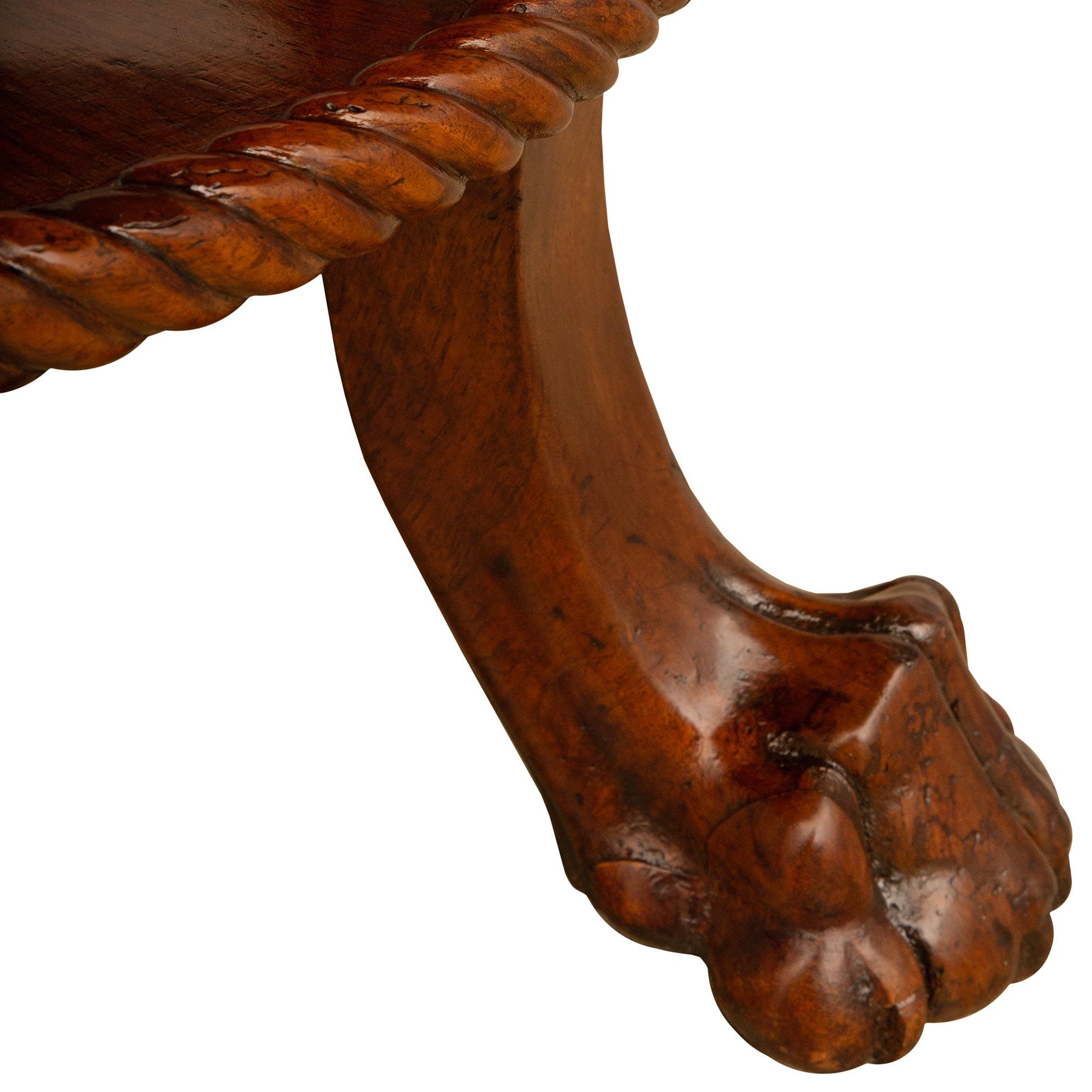 Italian 19th Century Neo-Classical St. Walnut And Marble Center Table For Sale 3