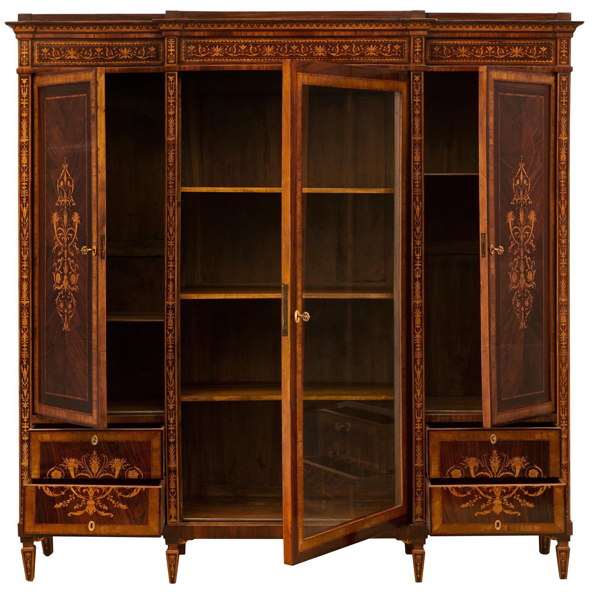 Neoclassical Italian 19th Century Neo-Classical St. Walnut Cabinet Vitrine For Sale