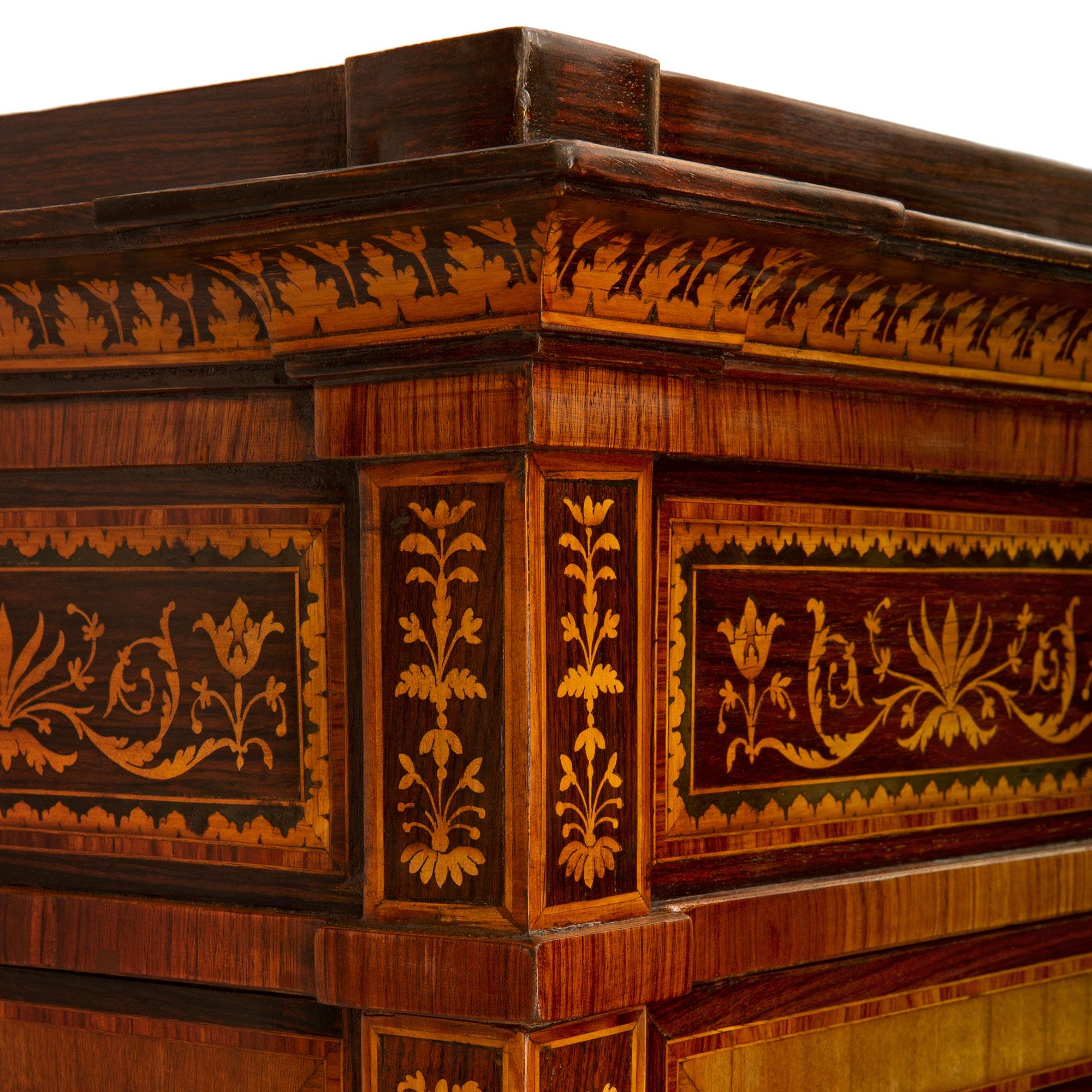 Italian 19th Century Neo-Classical St. Walnut Cabinet Vitrine For Sale 2