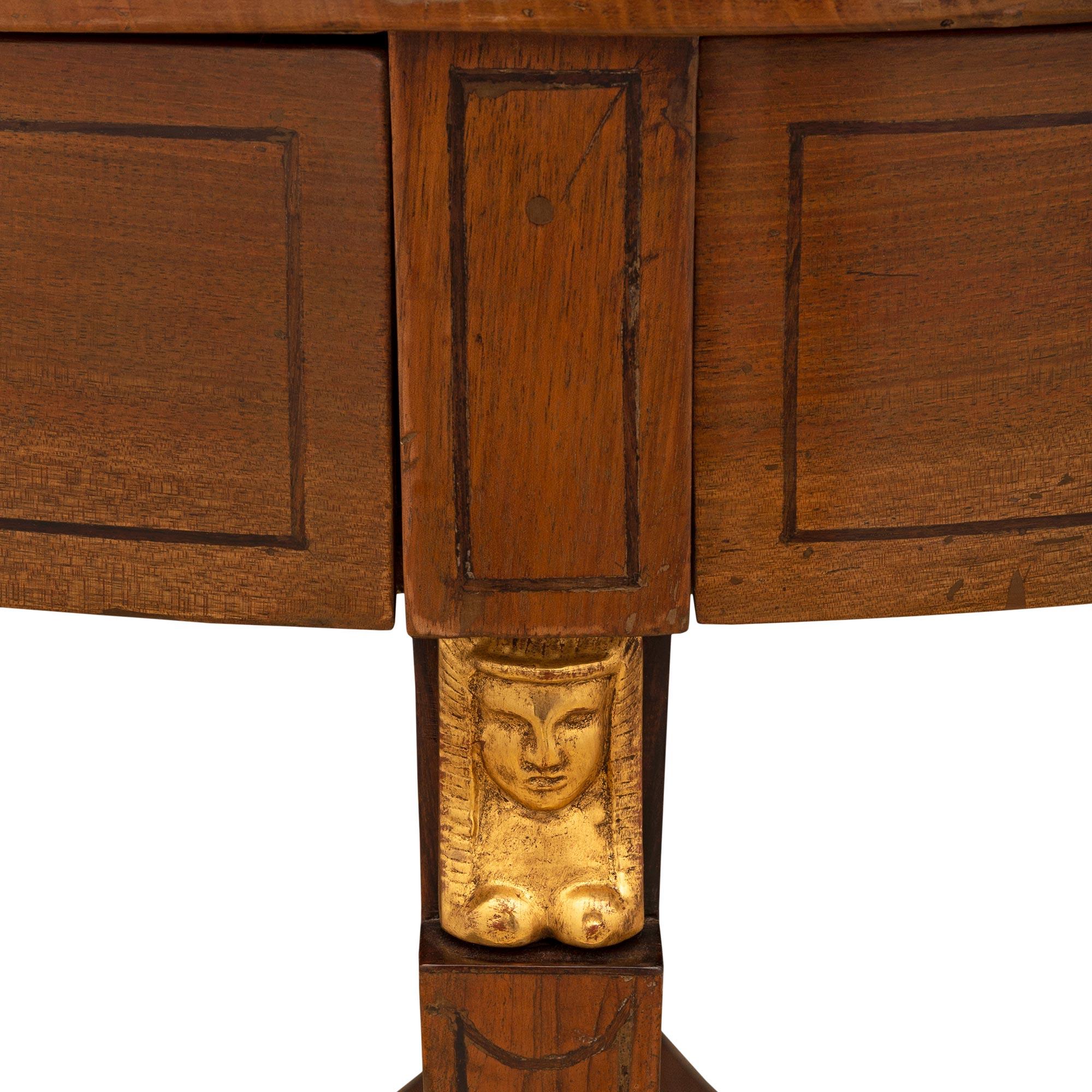 Italian 19th Century Neo-Classical St. Walnut, Ebony and Giltwood Center Table For Sale 1