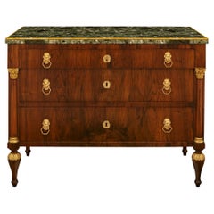 Italian 19th century Neo-Classical st. Walnut, Gilt Metal and Giltwood commode