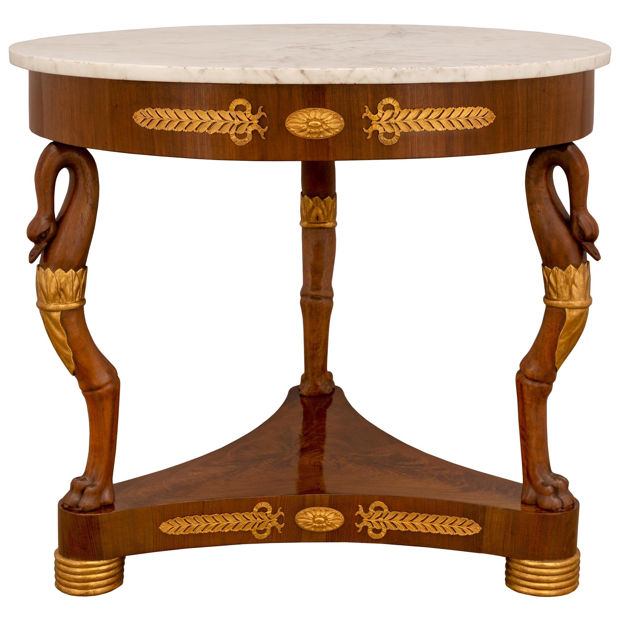 Neoclassical Italian 19th Century Neo-Classical Walnut Center Table