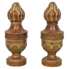 Antique Italian 19th Century Neoclassical Carved Giltwood Finial Ornaments