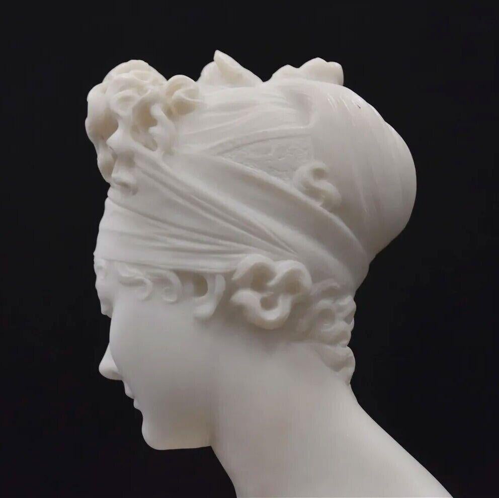 Italian 19th Century Neoclassical Carved Marble Bust of Madame De Recamie 3