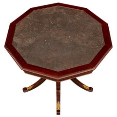 Italian 19th Century Neoclassical Empire Style Mahogany and Ormolu Center Table