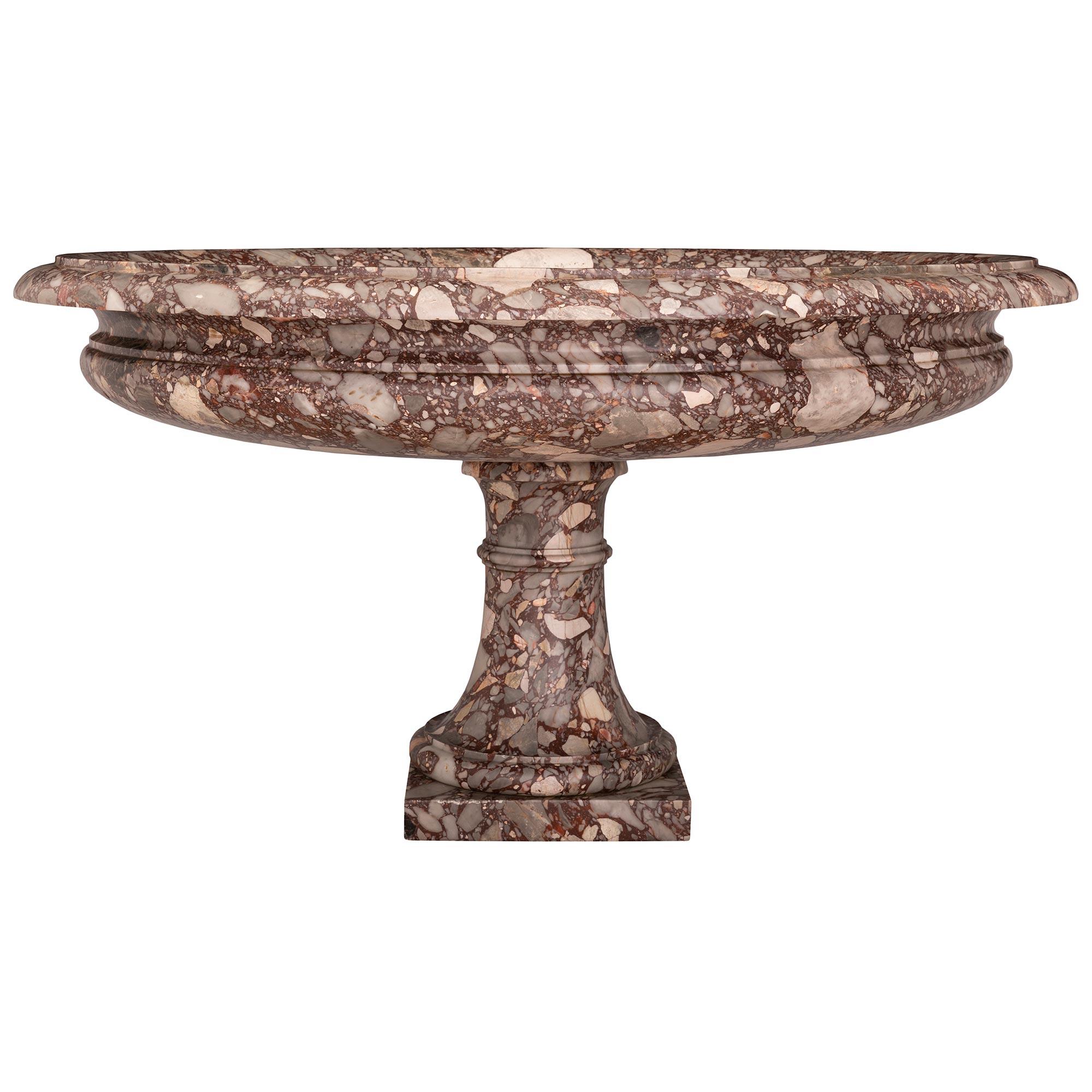 Italian 19th Century Neoclassical St. Borgogna Breccia Marble Urn In Good Condition For Sale In West Palm Beach, FL