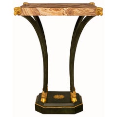 Italian 19th Century Neoclassical St. Bronze, Ormolu, and Marble Side Table