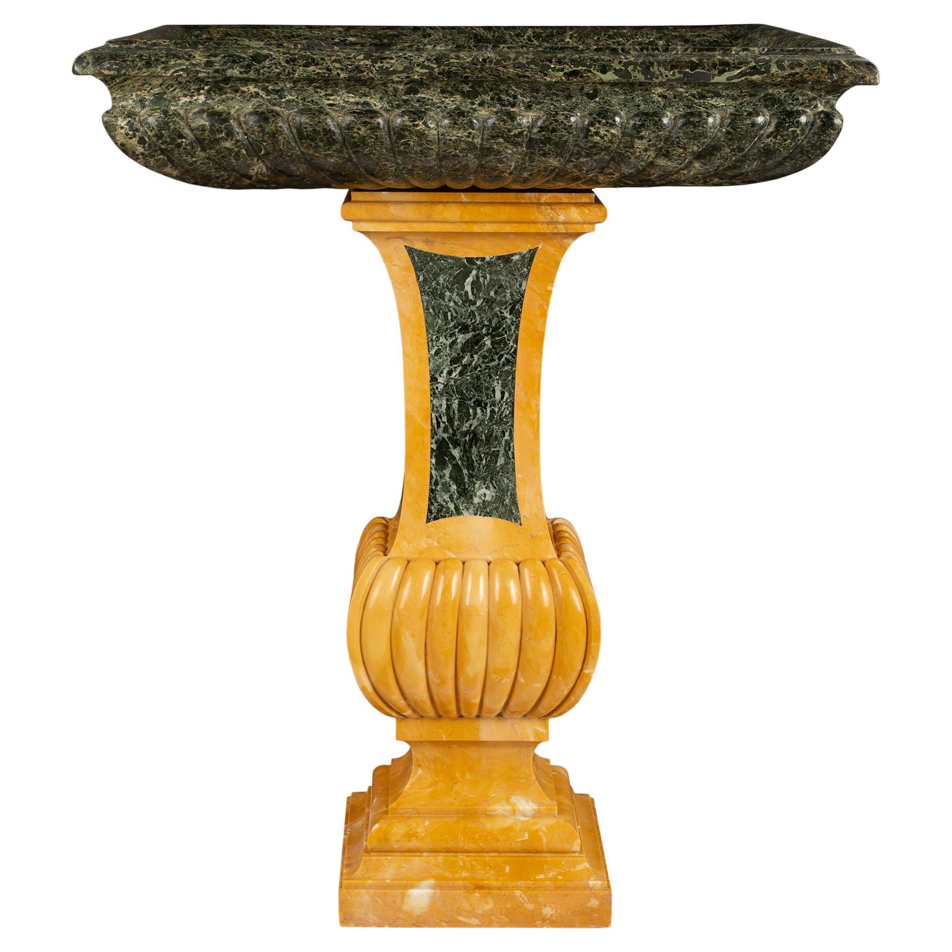 Italian 19th Century Neoclassical St. Marble Birdbath/Planter For Sale