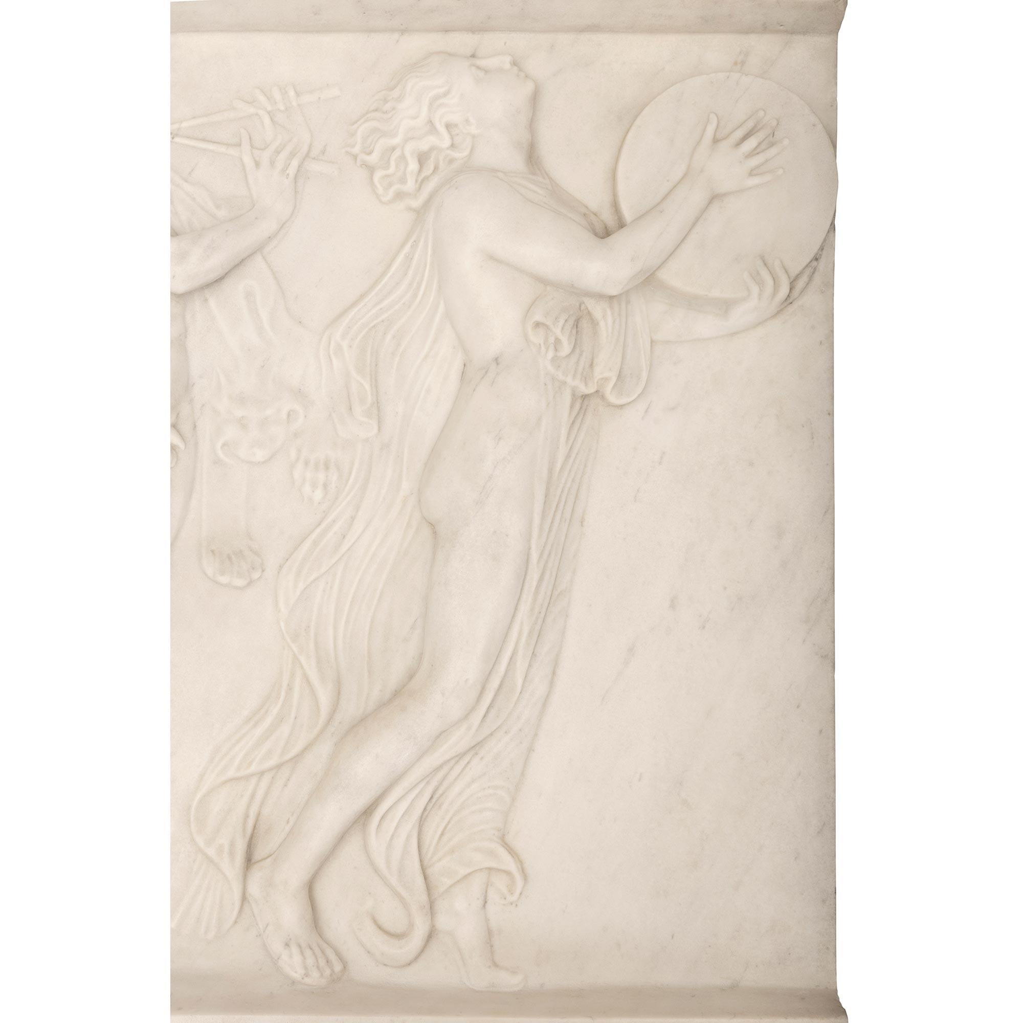 Italian 19th Century Neoclassical St. Marble Wall Decor Relief Plaque 5