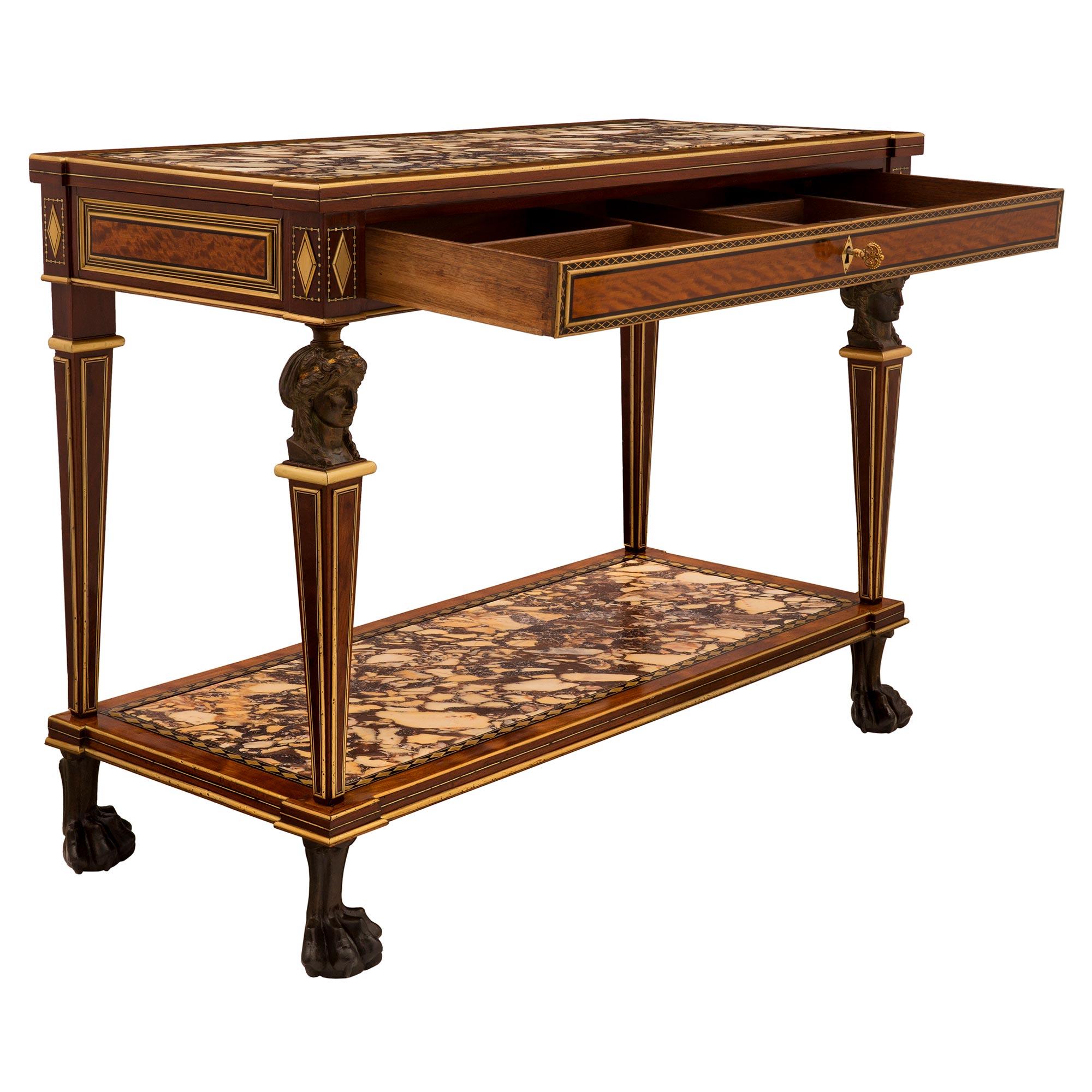 Italian 19th Century Neoclassical Style Freestanding Console In Good Condition For Sale In West Palm Beach, FL