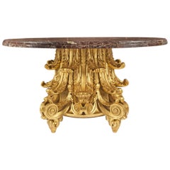 Italian 19th Century Neoclassical Style Giltwood and Marble Centre Table