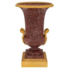  Italian 19th Century Neoclassical Style Imperial Porphyry and Ormolu Urn