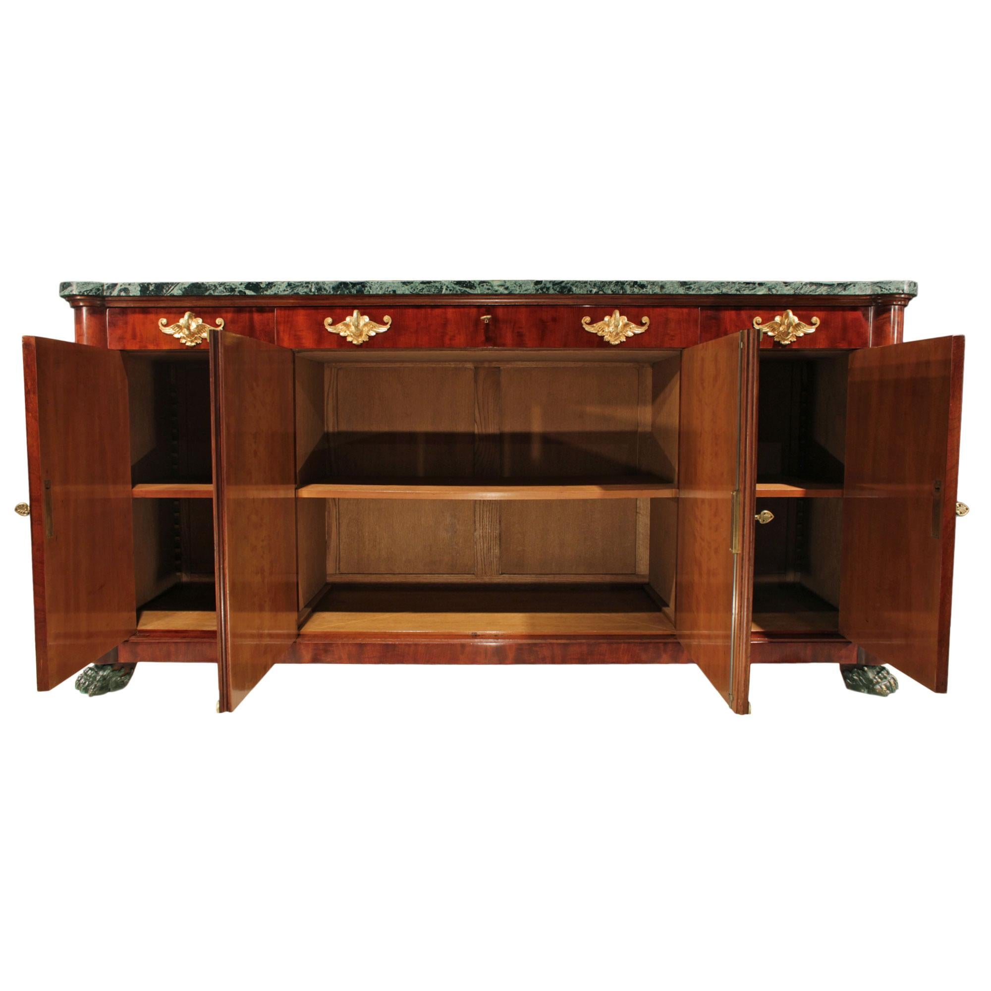French Italian 19th Century Neoclassical Style Mahogany Buffet For Sale