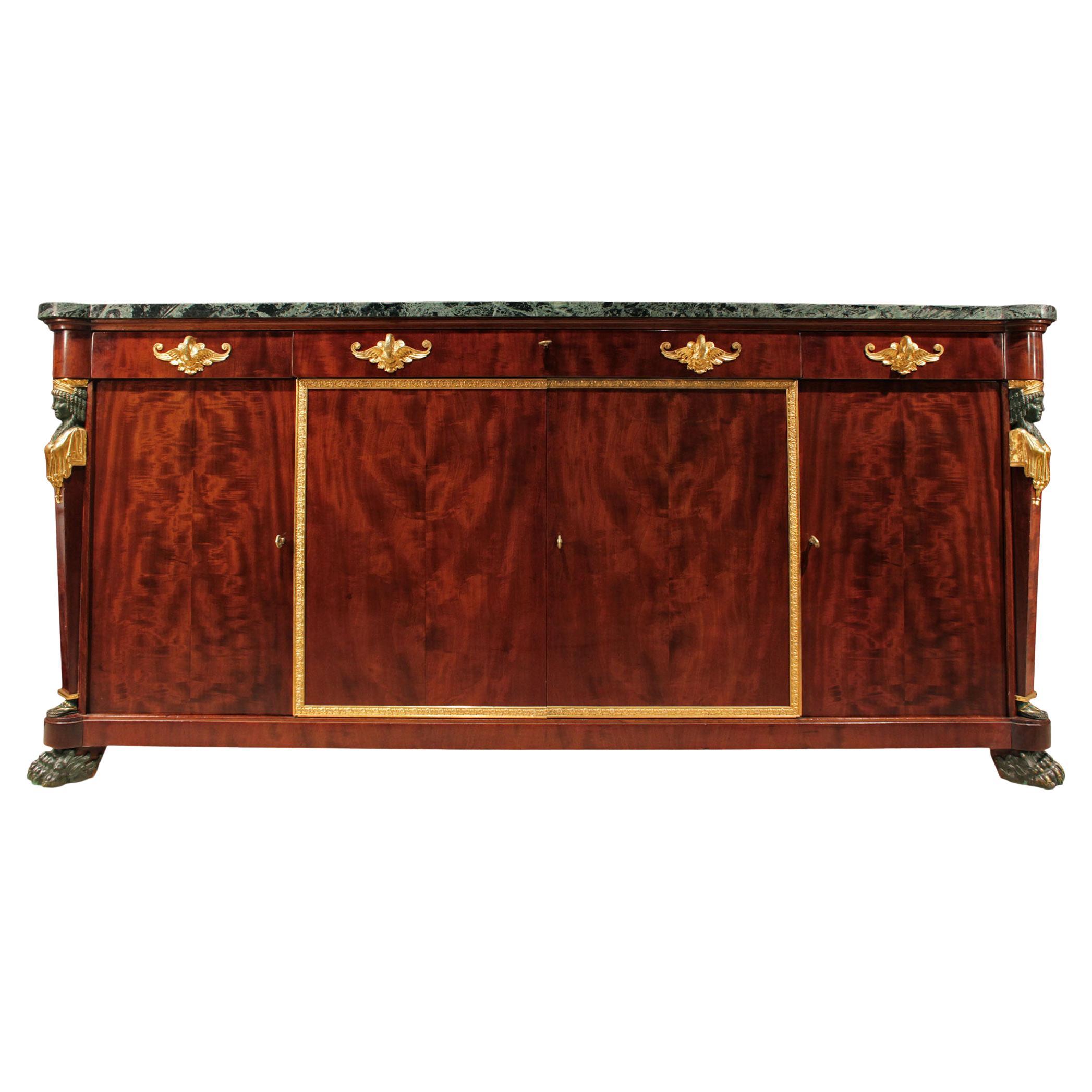 Italian 19th Century Neoclassical Style Mahogany Buffet For Sale