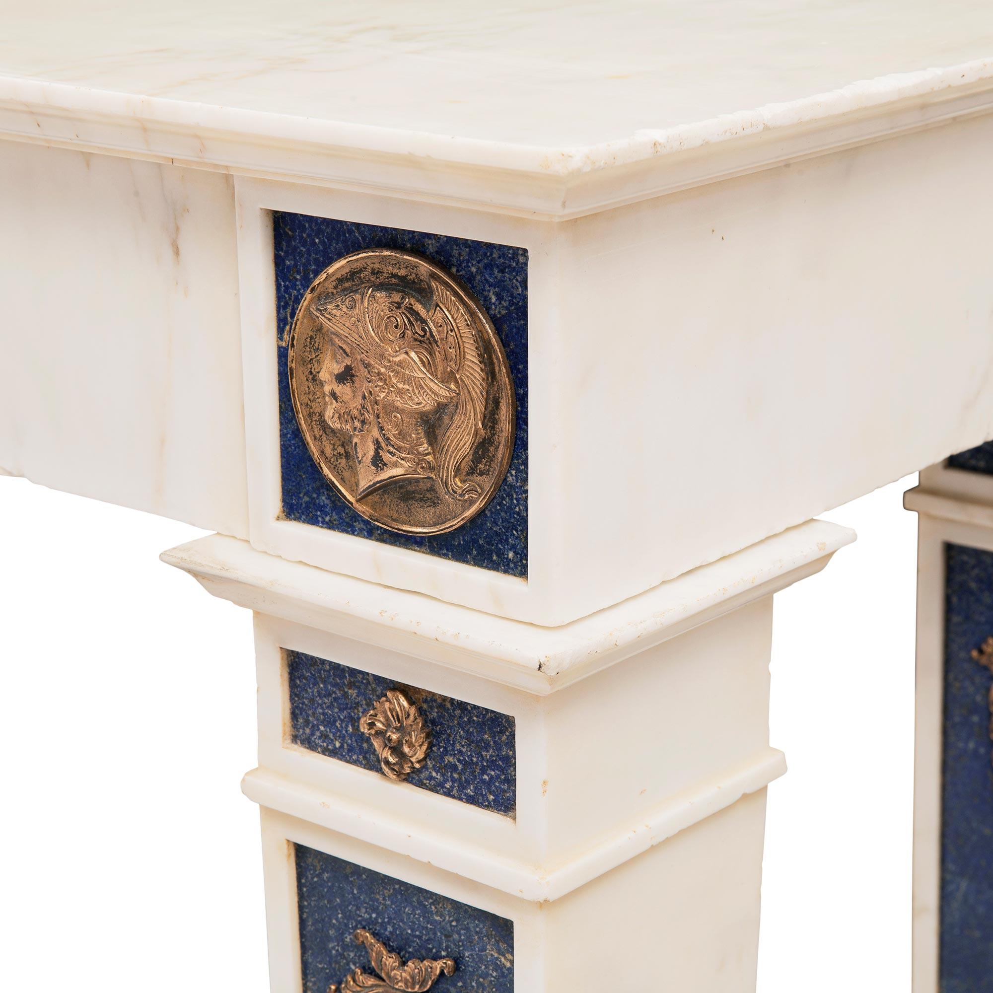 Italian 19th Century Neoclassical Style Marble and Ormolu Console For Sale 4