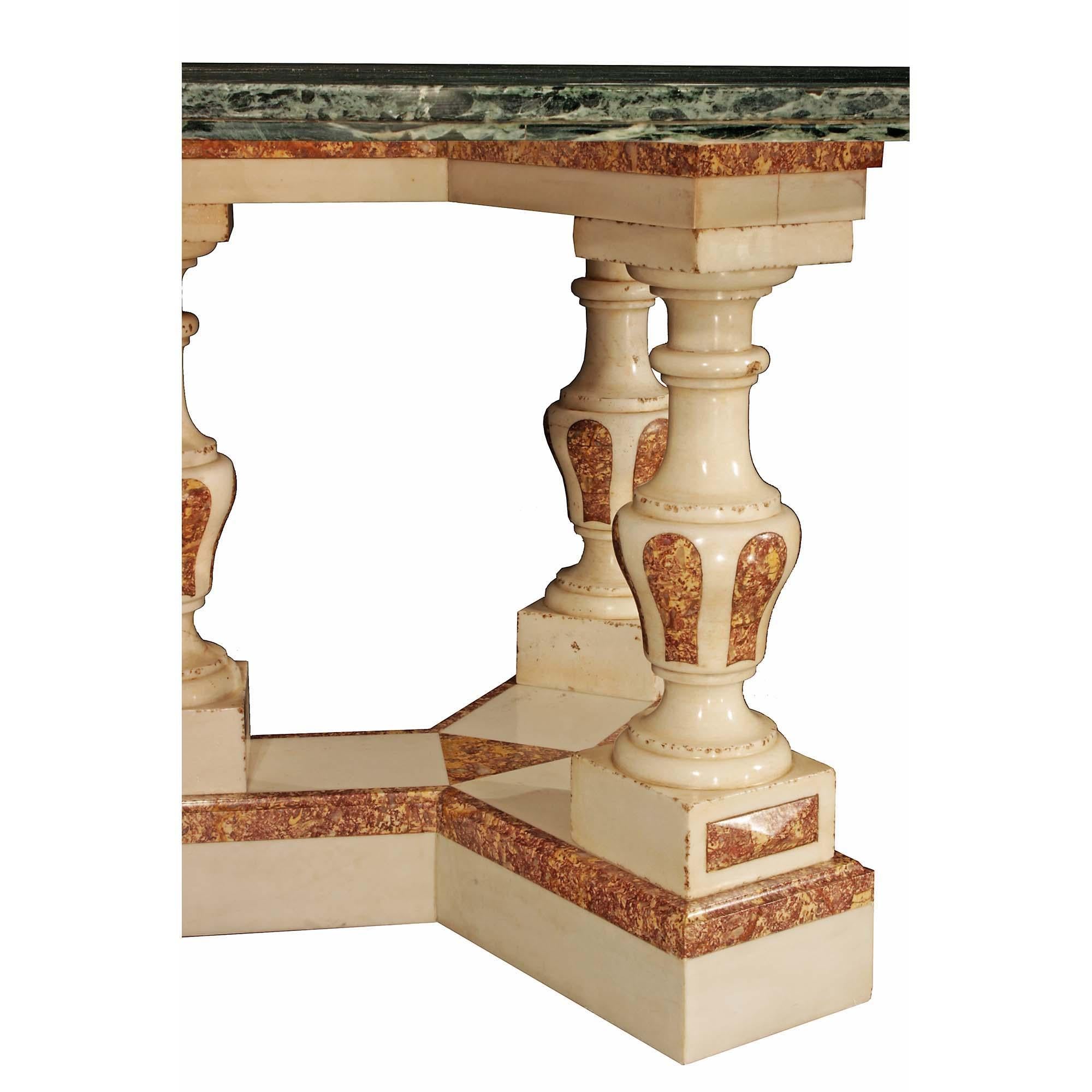 Italian 19th Century Neoclassical Style Marble Center Table In Good Condition For Sale In West Palm Beach, FL