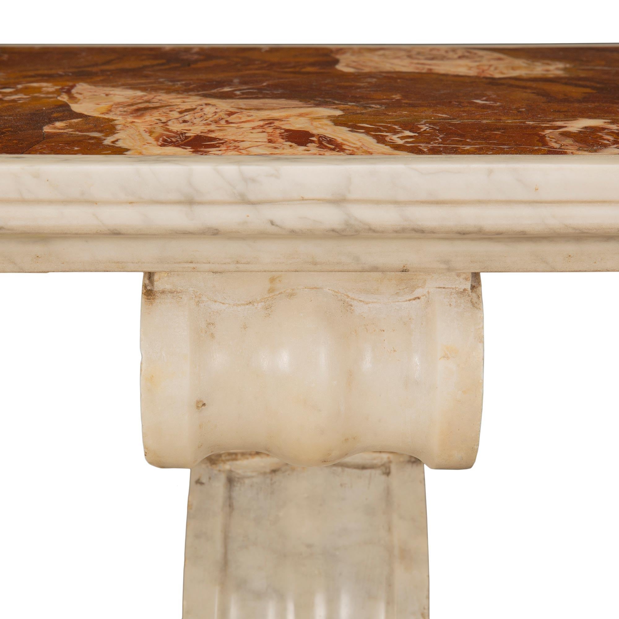 Italian 19th Century Neoclassical Style Marble Freestanding Console For Sale 2