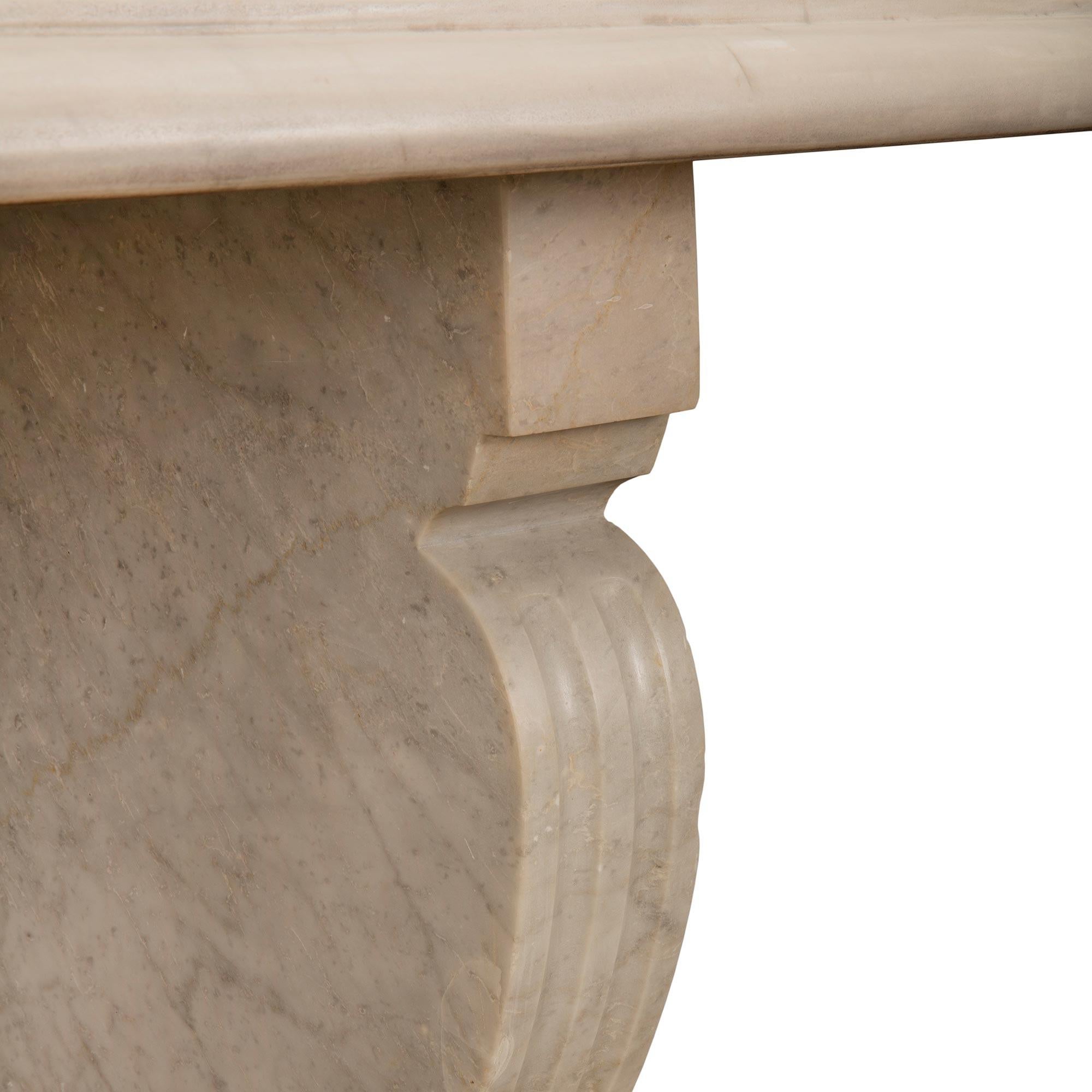 Italian 19th Century Neoclassical Style Marble Freestanding Console For Sale 3