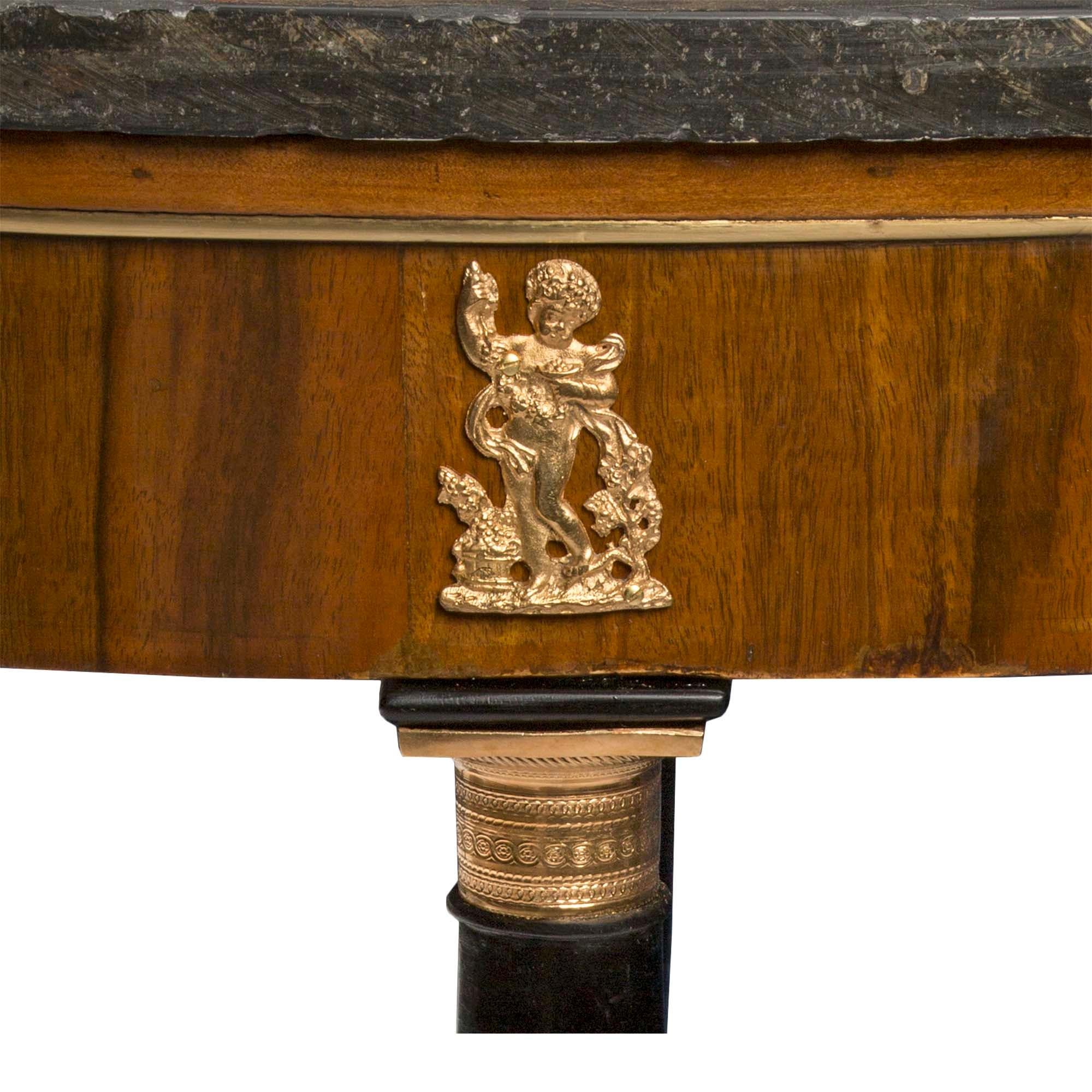 Italian 19th Century Neoclassical Style Walnut & Ebonized Fruitwood Center Table For Sale 2