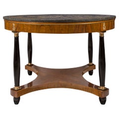 Italian 19th Century Neoclassical Style Walnut & Ebonized Fruitwood Center Table